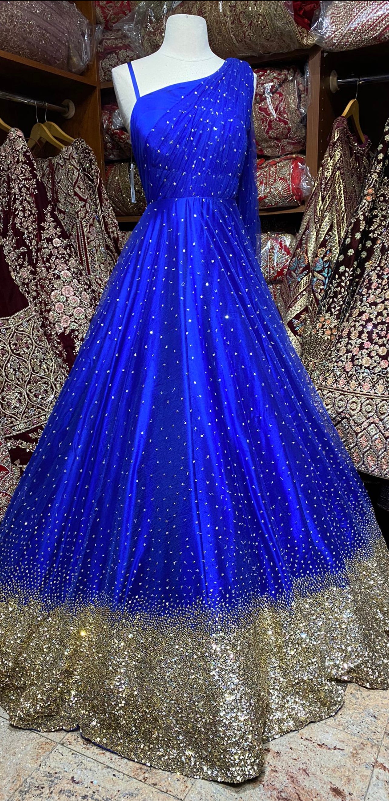 Sparkle Royal Blue Special Edition Gown PWG-001 Nazranaa Sparkle Royal Blue Special Edition Gown PWG-001 Nazranaa