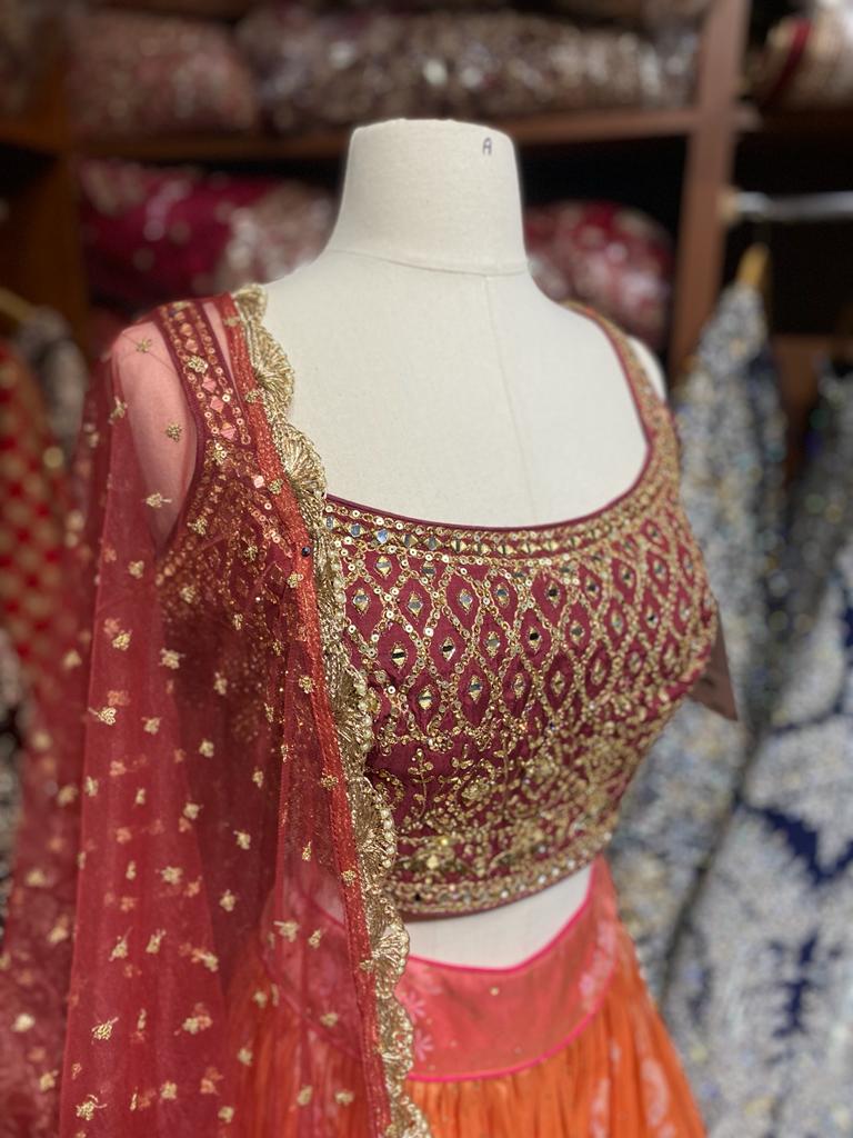 Tangerine Orange New Era Party Wear Collection PWL-496