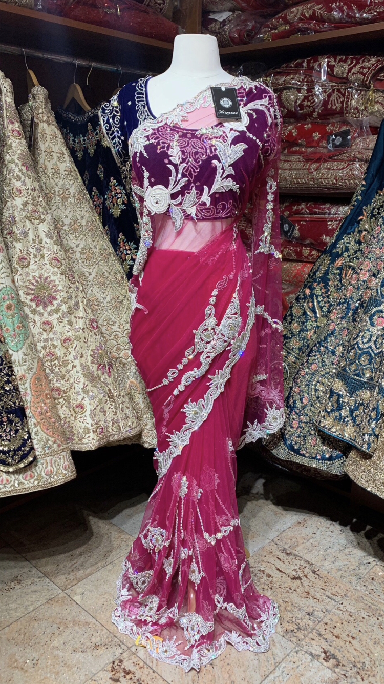 Net and Velvet Saree