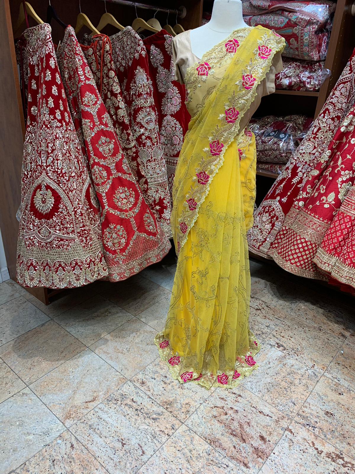 Sunset Yellow Saree PWS-070