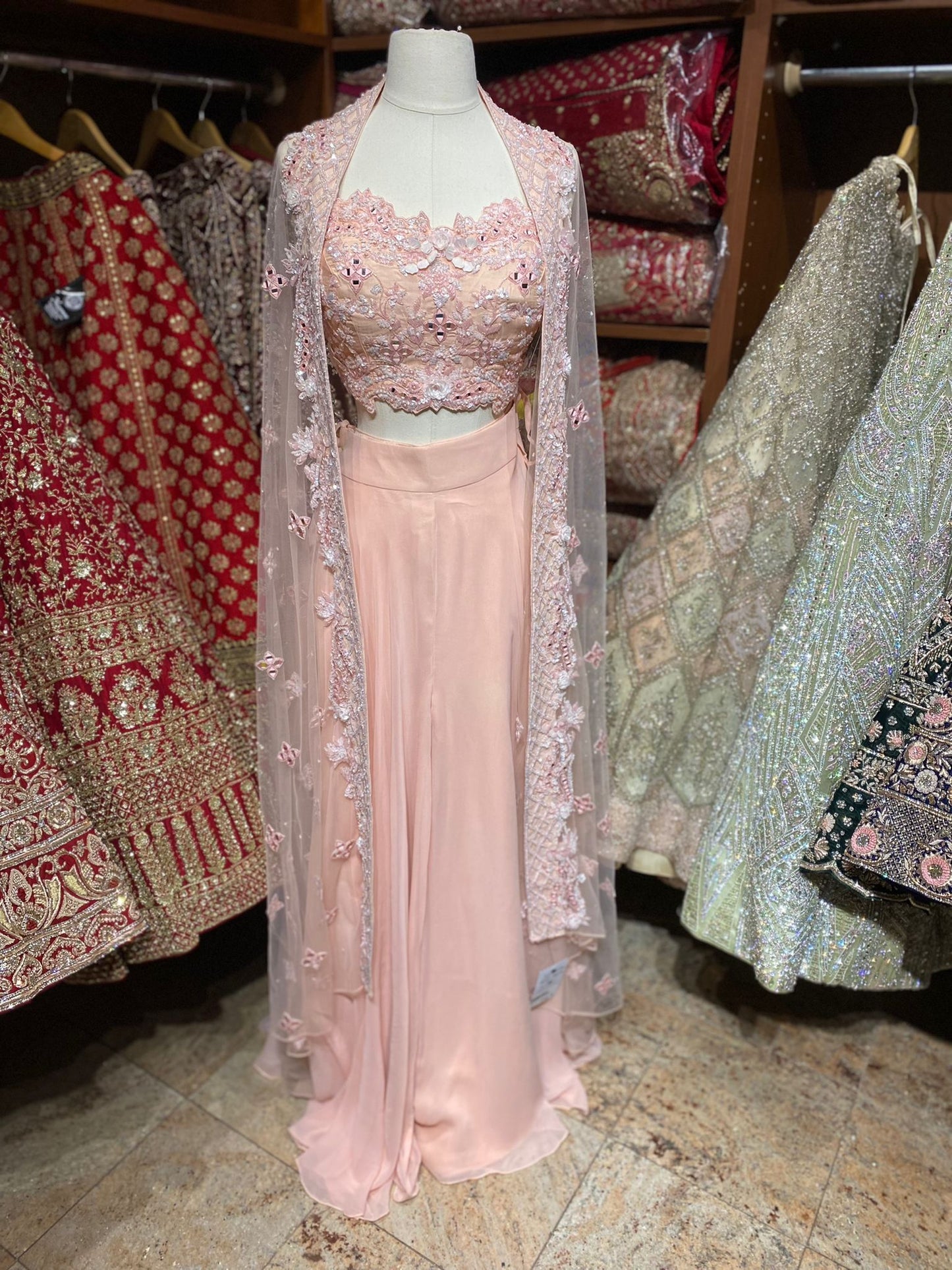 Salmon Peach Party Wear Suit Collection PWS-129