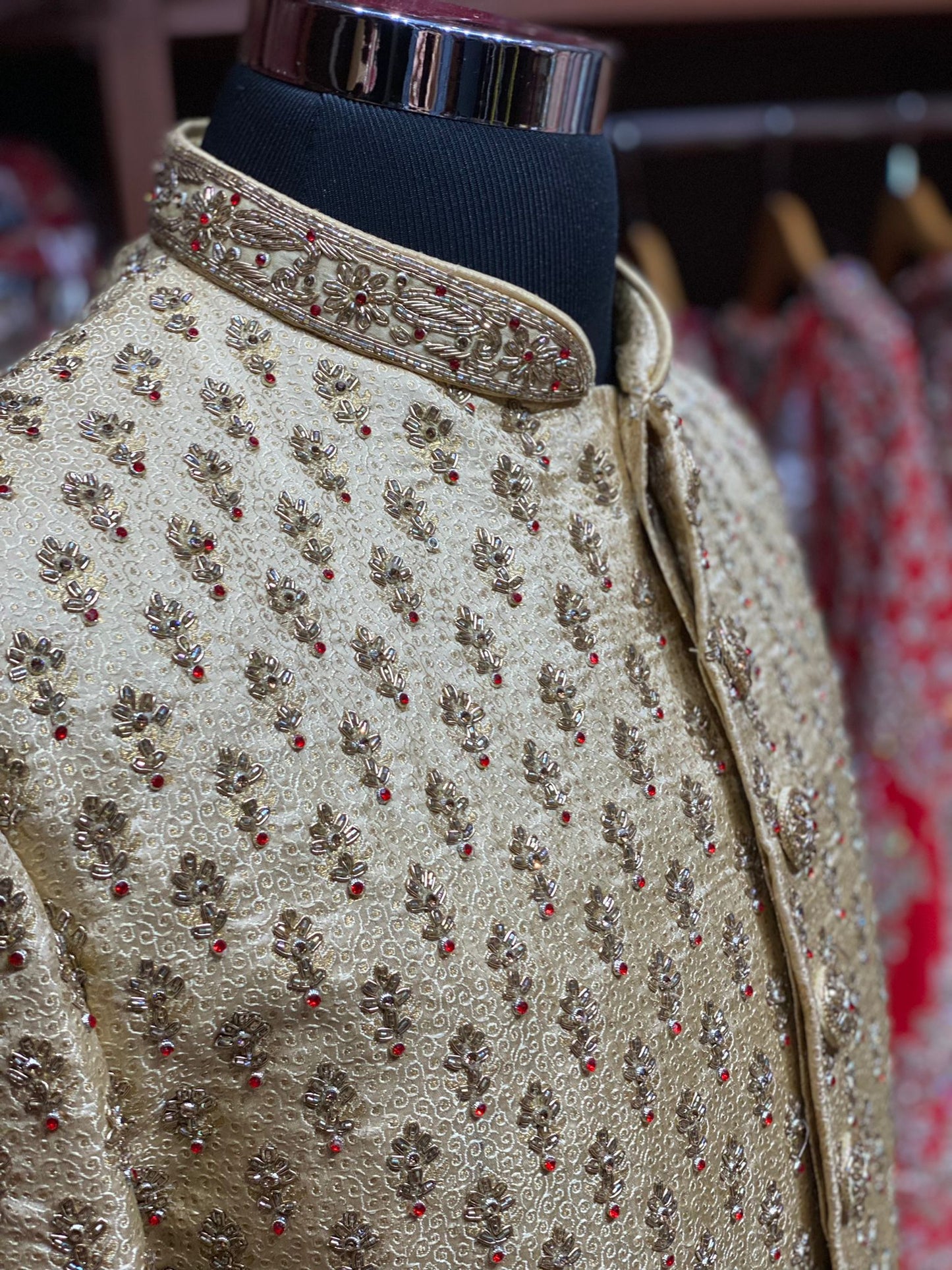 Bronze Gold Embroidered Sherwani -6422