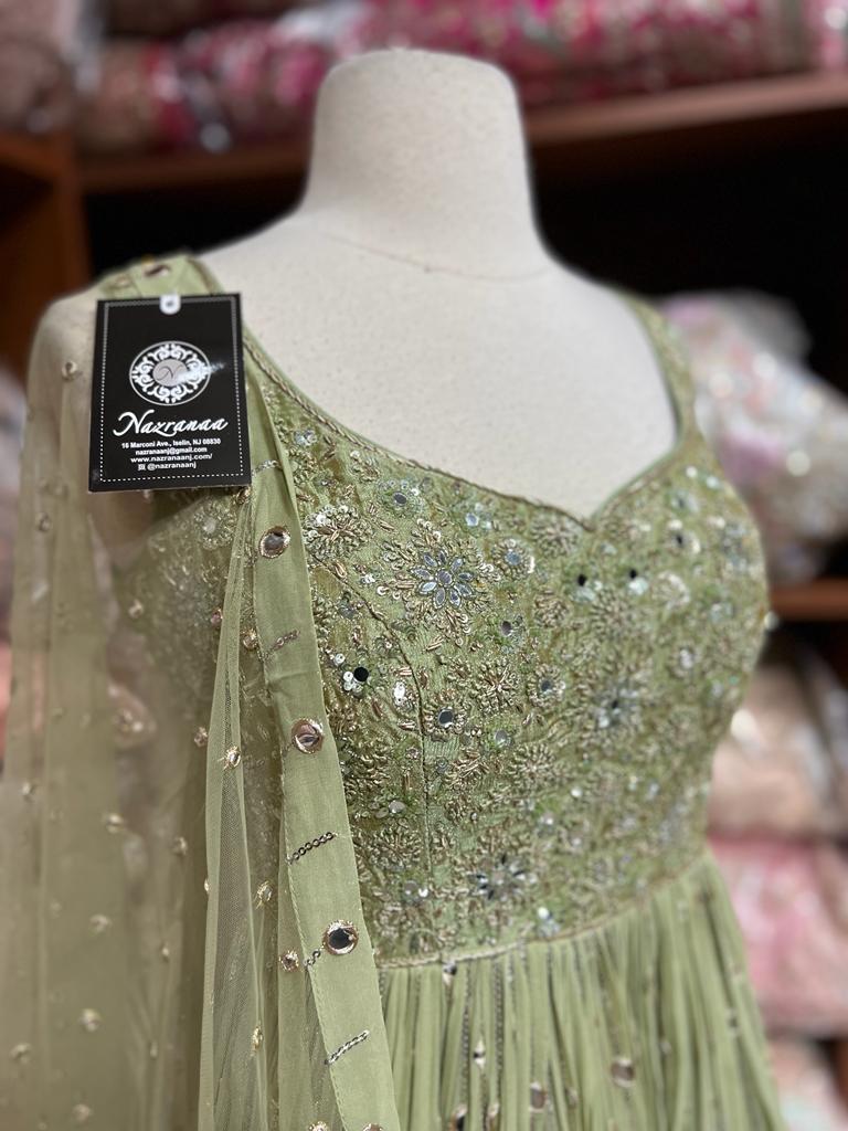 Sea Green Anarkali PWA-147