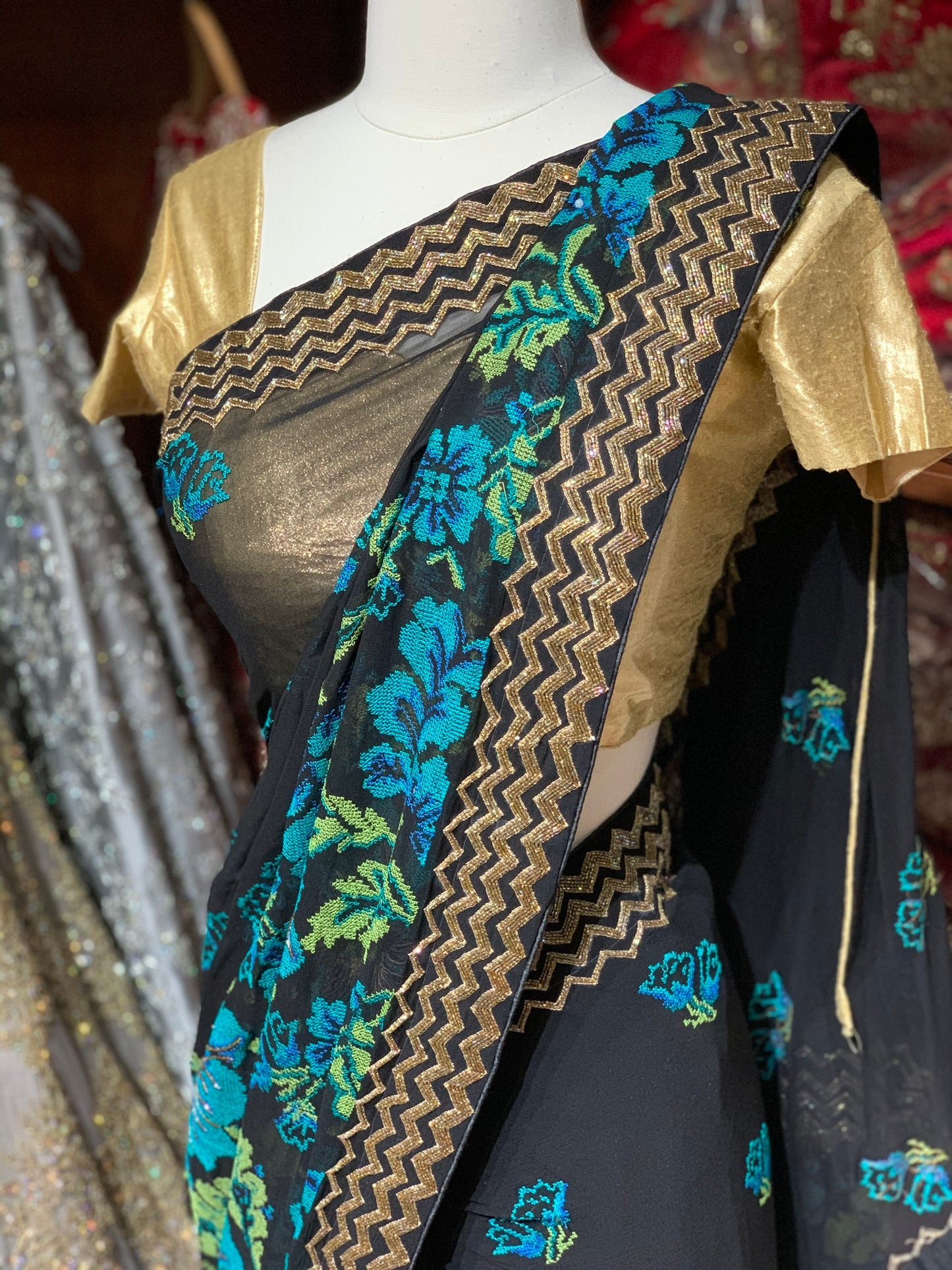 Black Georgette Saree