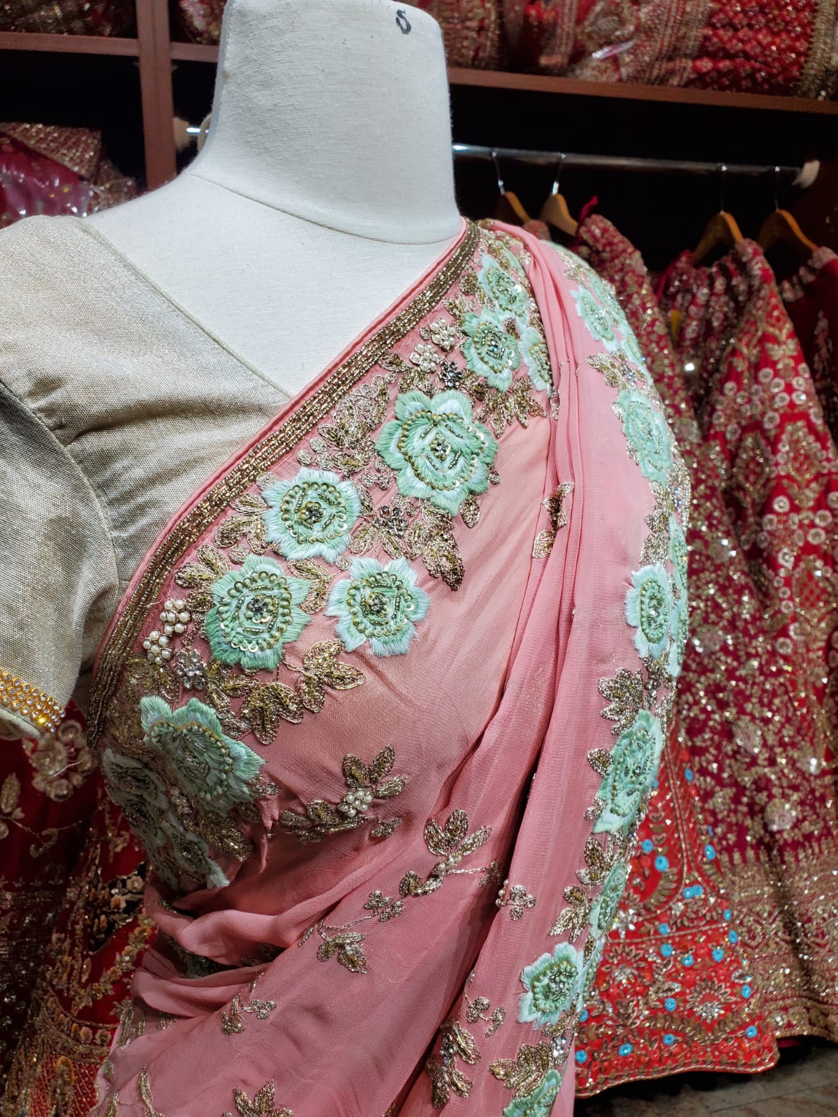 Floral Embroidered Saree PWS-037