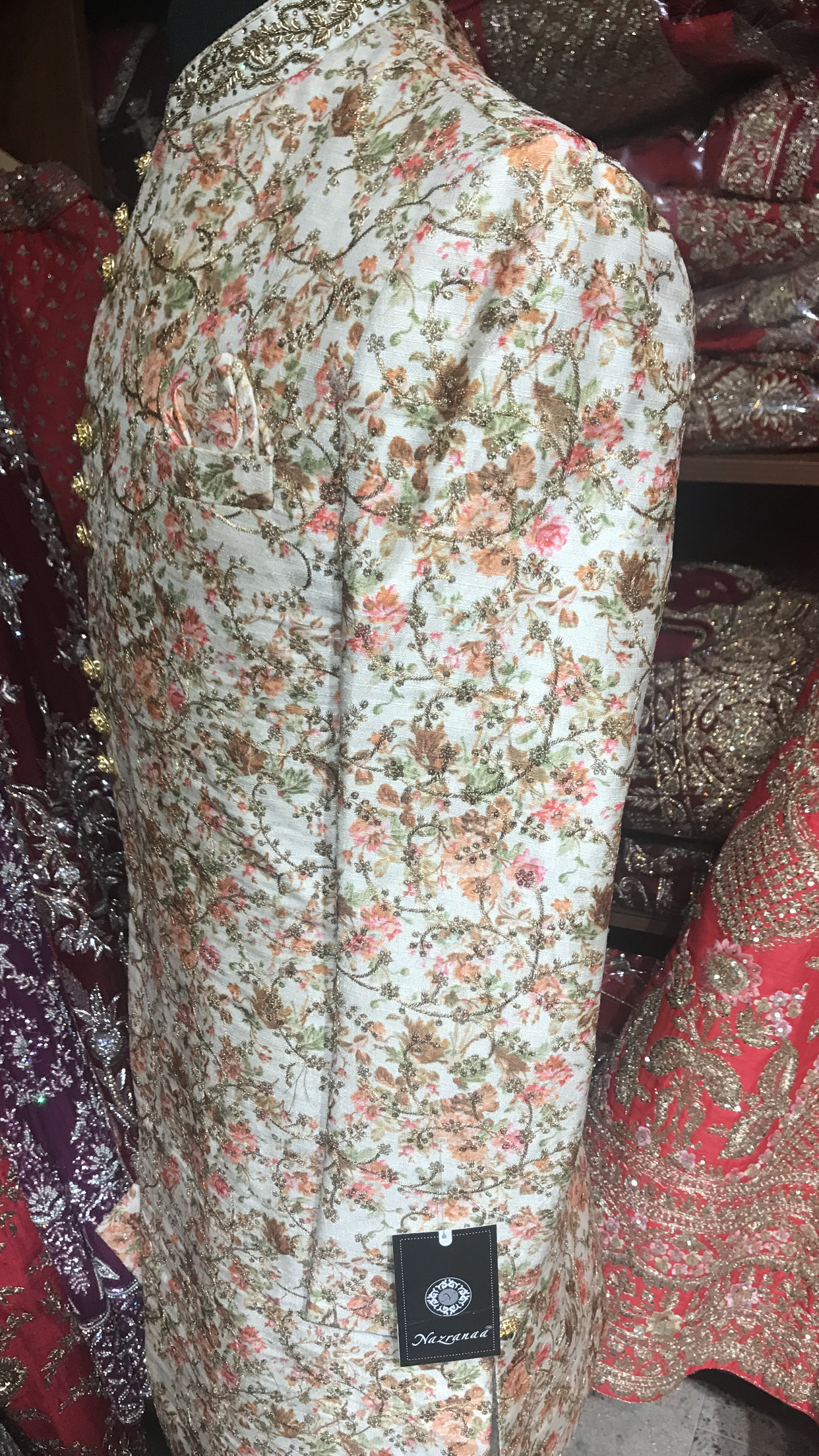 Ivory Floral Sherwani