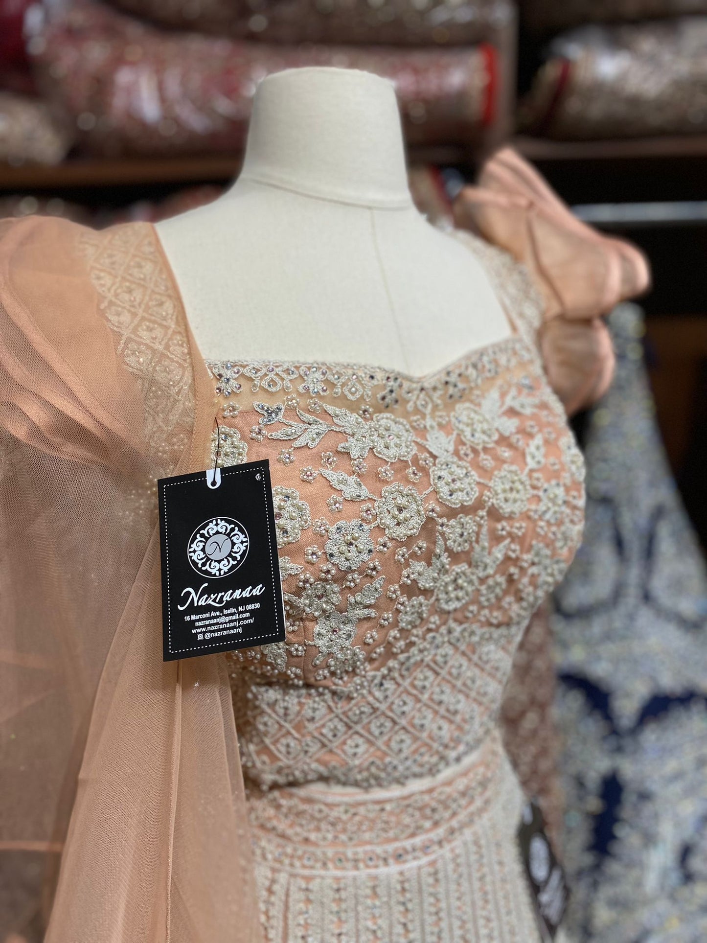 Salmon Peach New Era Party Wear Collection PWL-481