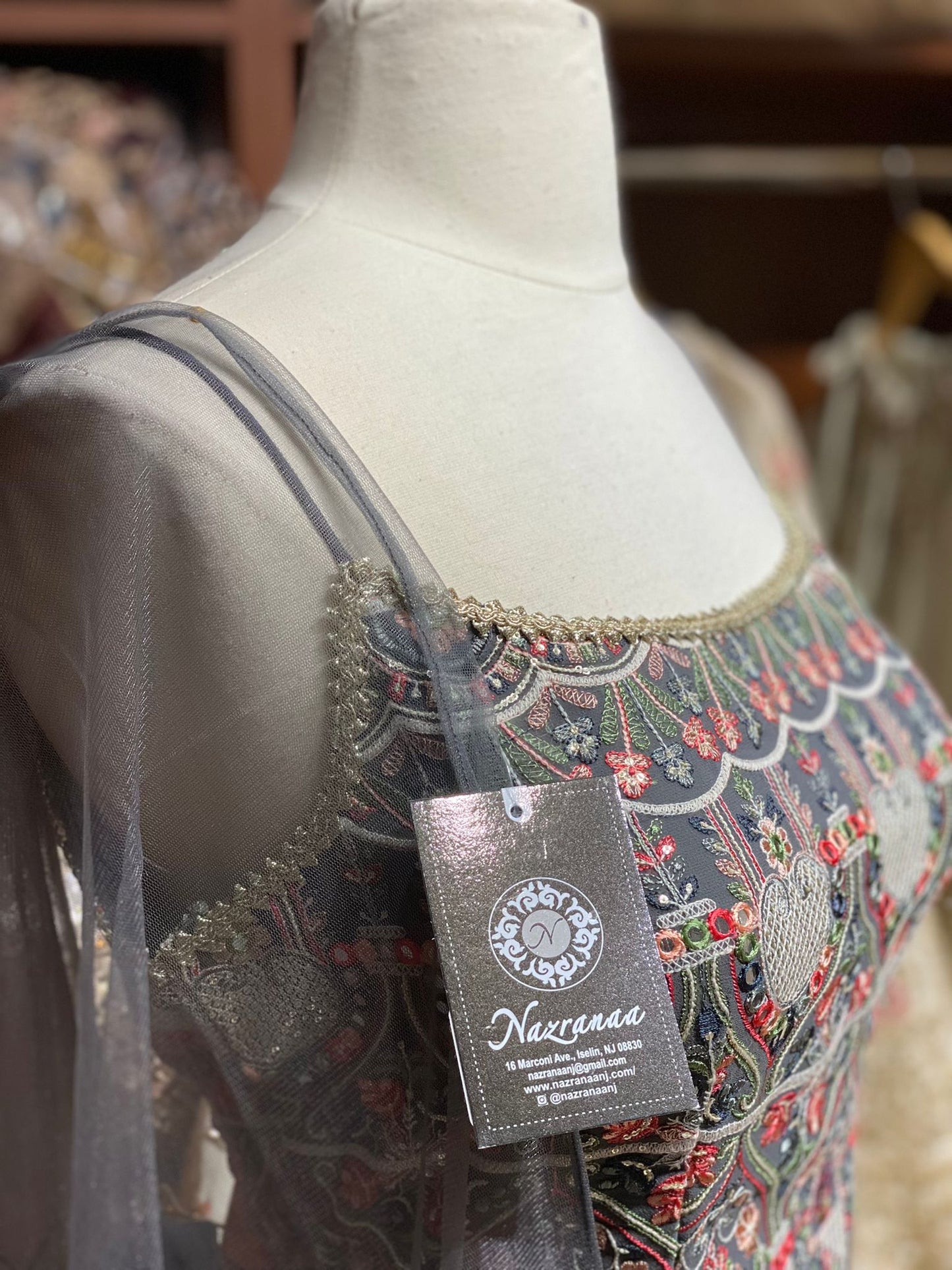 Silver Grey Party Wear Suit Collection PWS-106