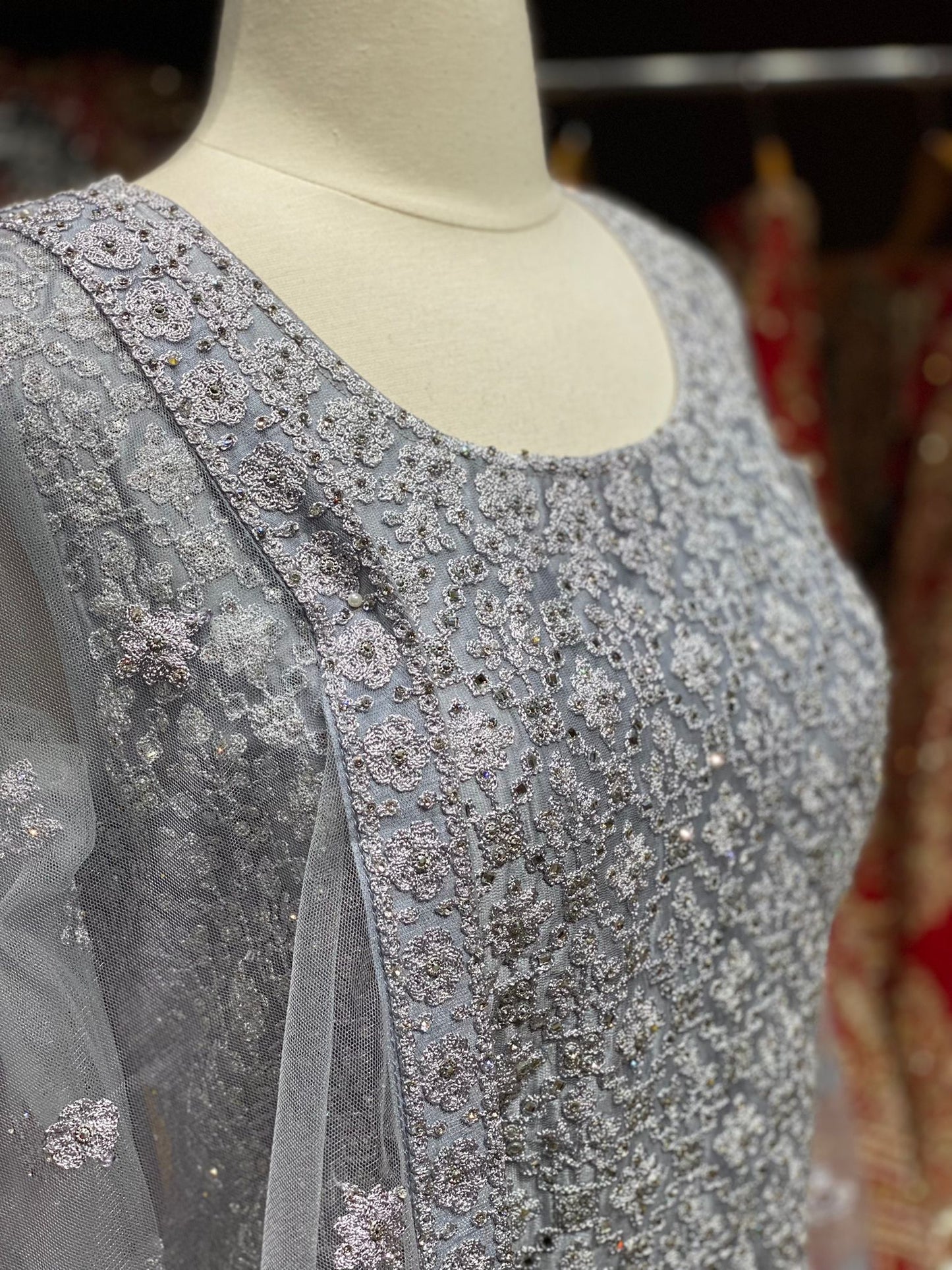 Slate Grey Anarkali PWA-047