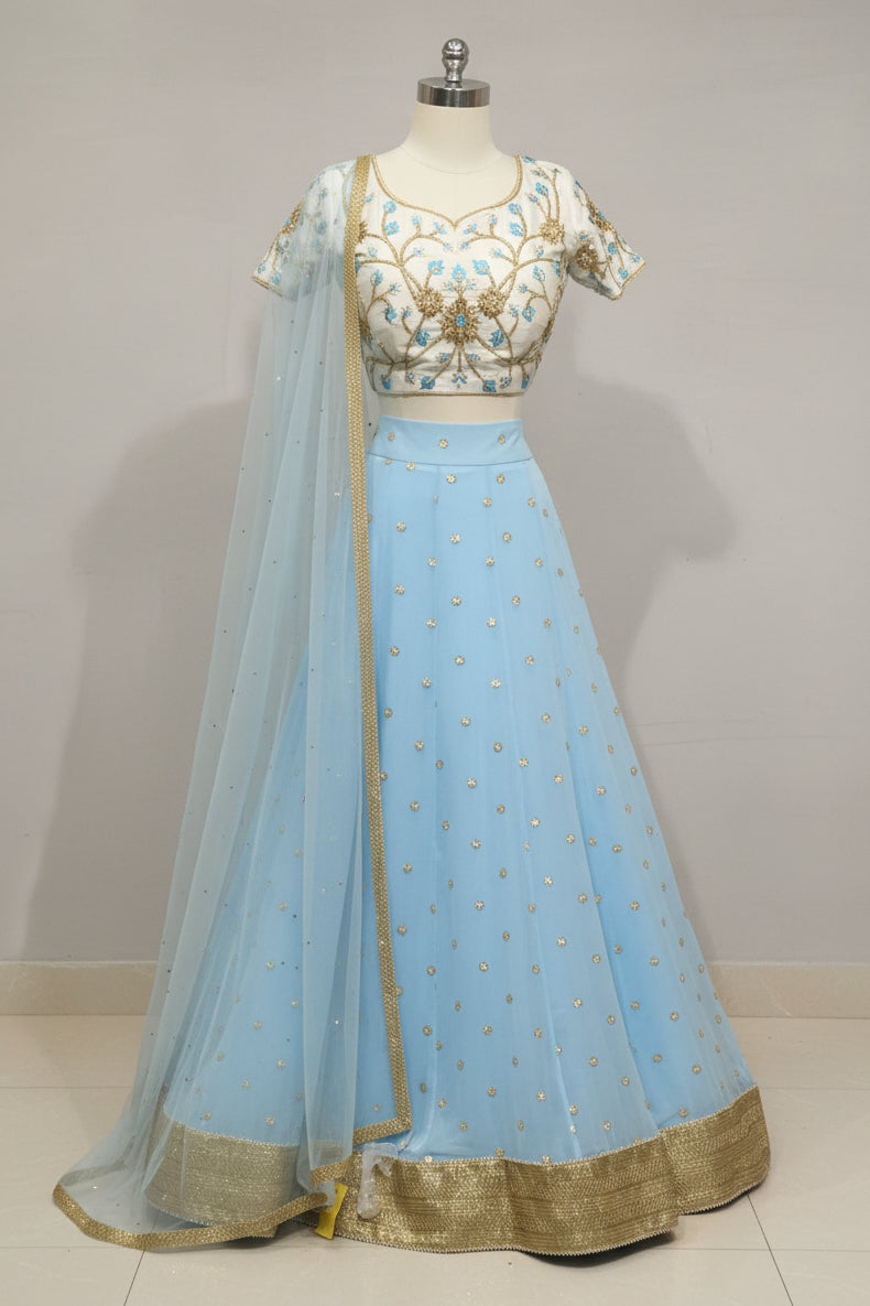 Baby Blue Bridesmaids Lehenga