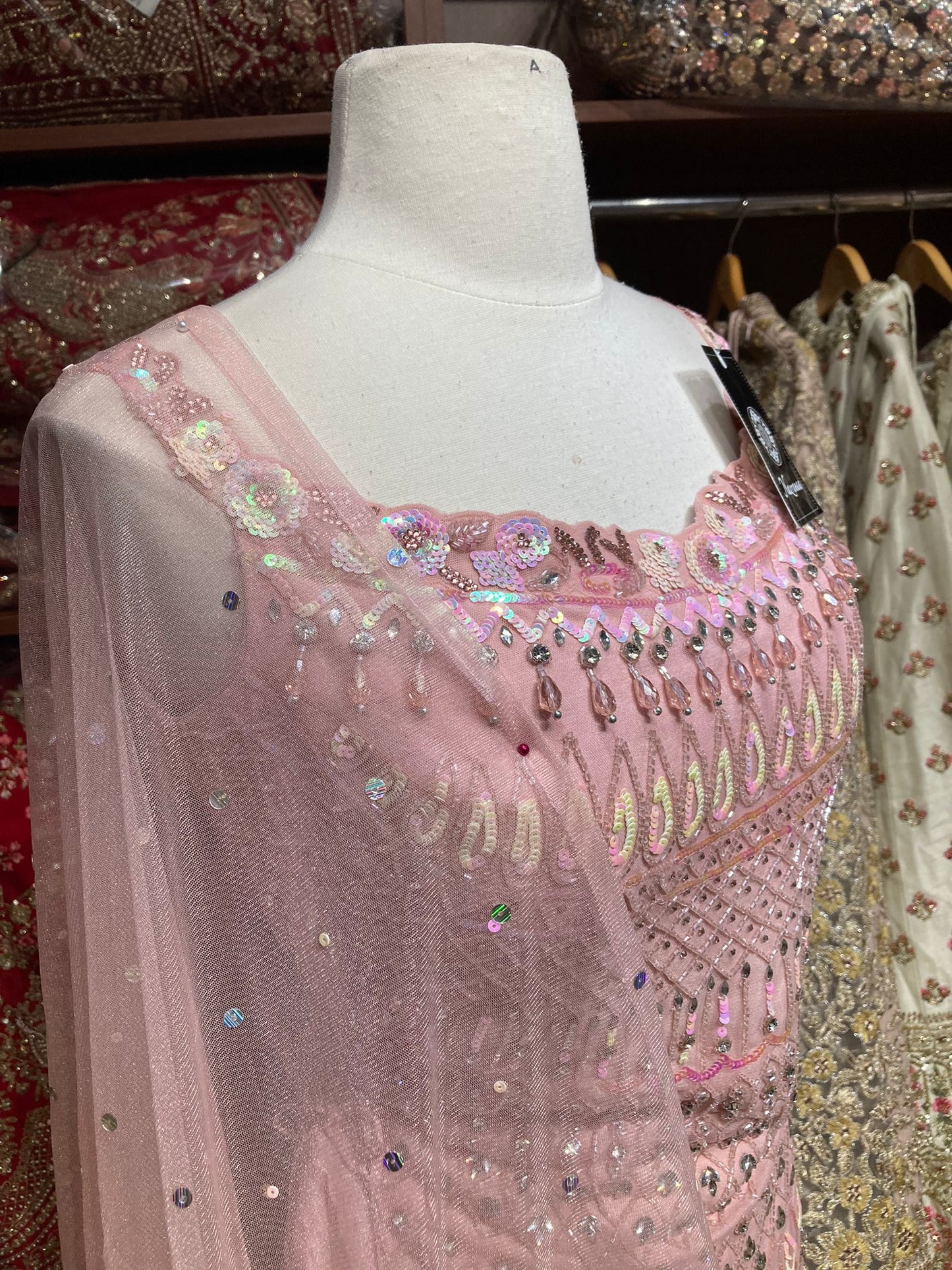 Powder Pink Party Wear Suit Collection PWS-103
