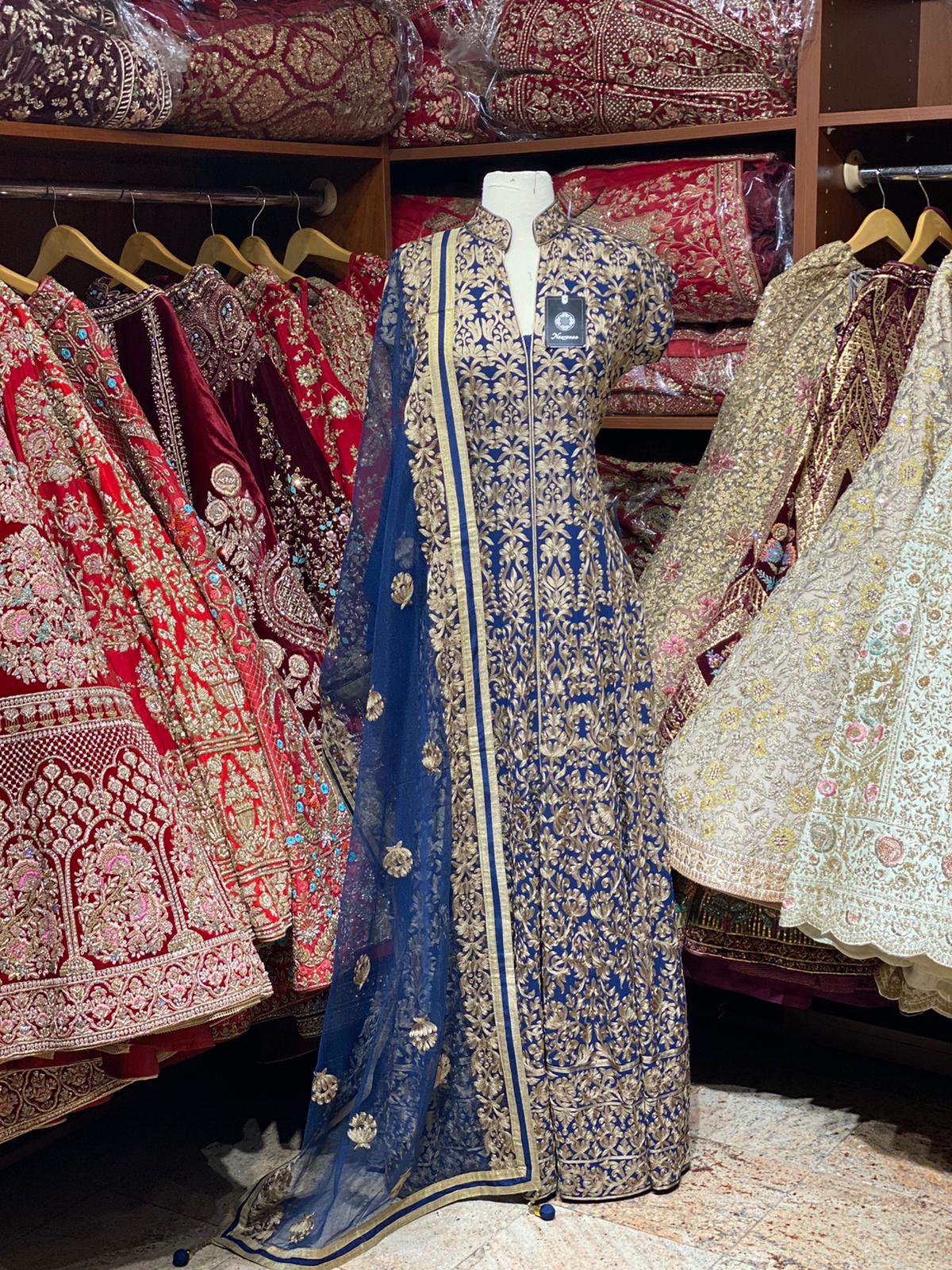 Space Blue Anarkali PWA-092