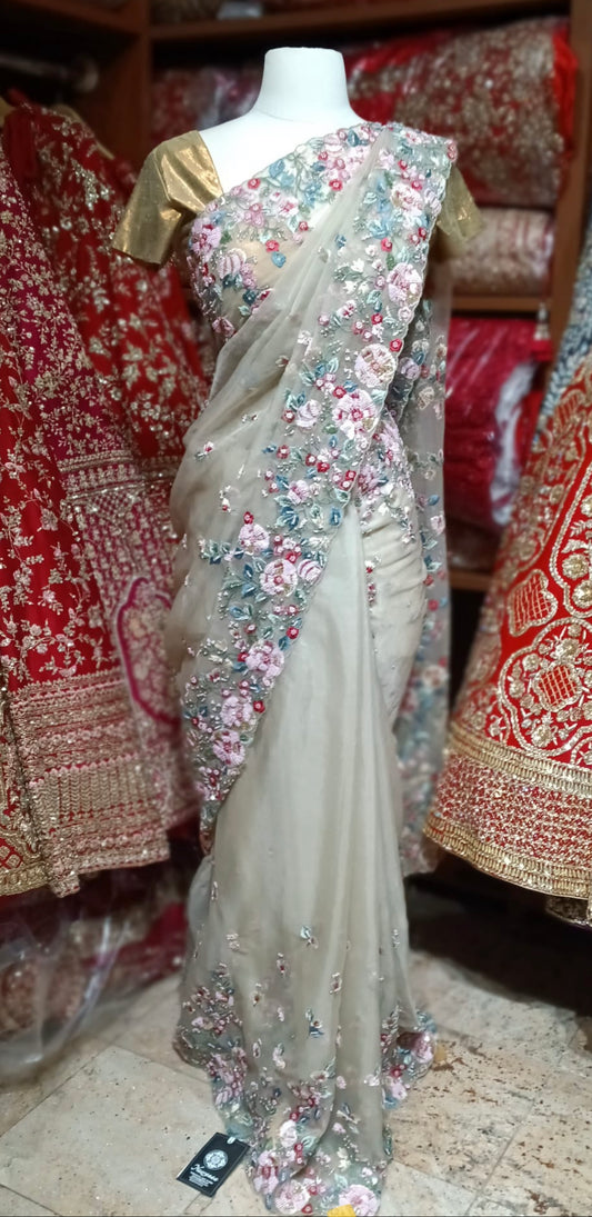 Platinum White Saree PWS-150