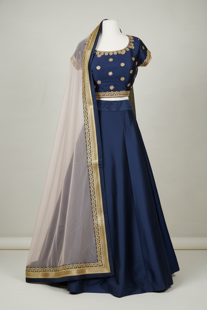 Navy Blush Bridesmaid's Lehenga
