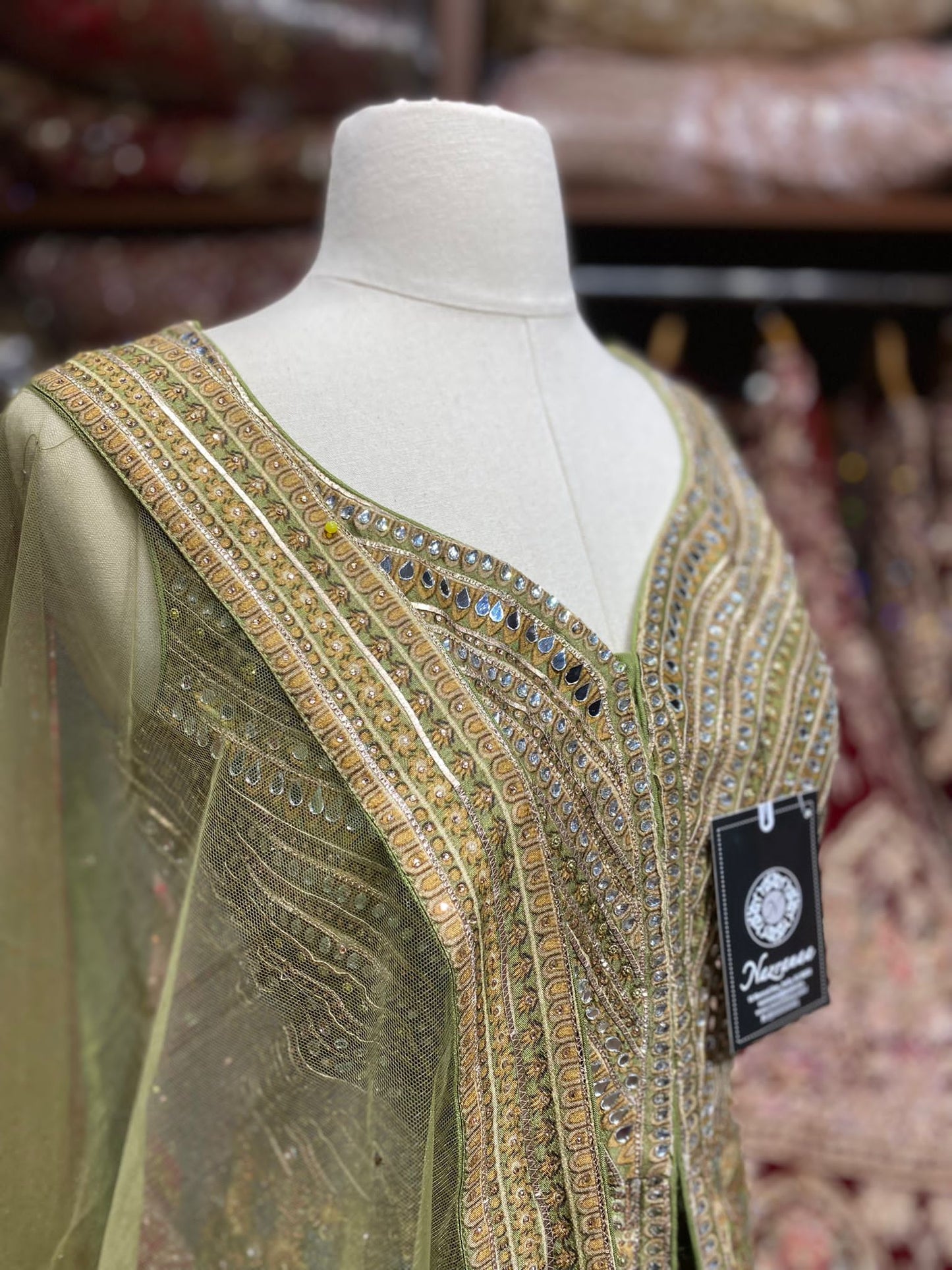 Reseda Green New Era Party Wear Collection PWL-448