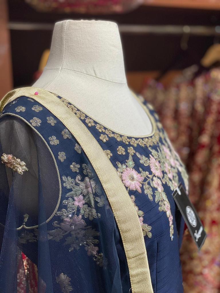 Navy Blue Party Wear Suit Collection PWS-038