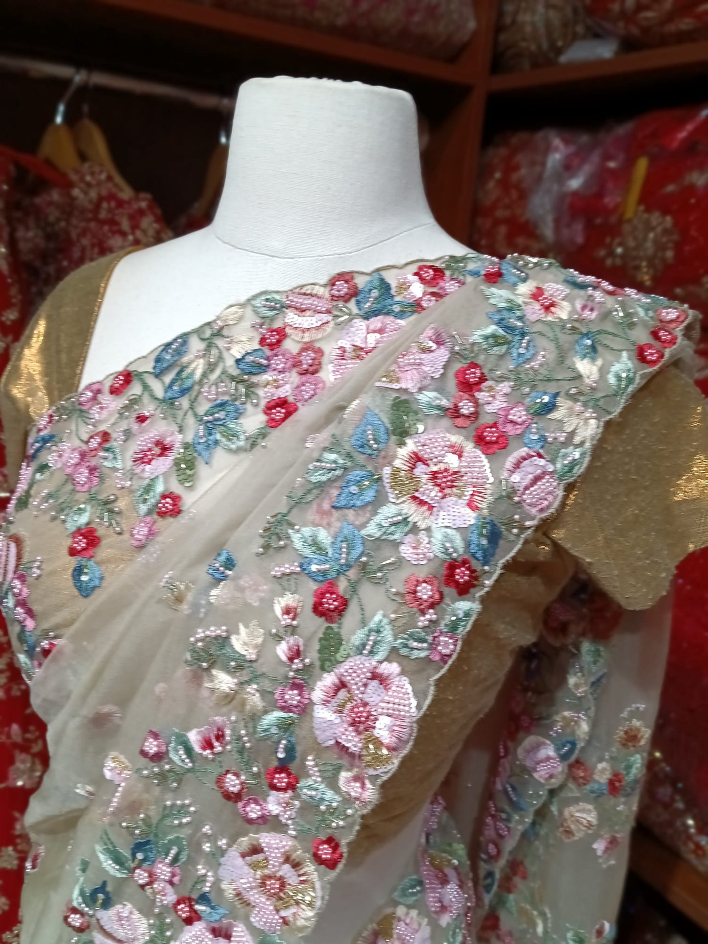 Platinum White Saree PWS-150