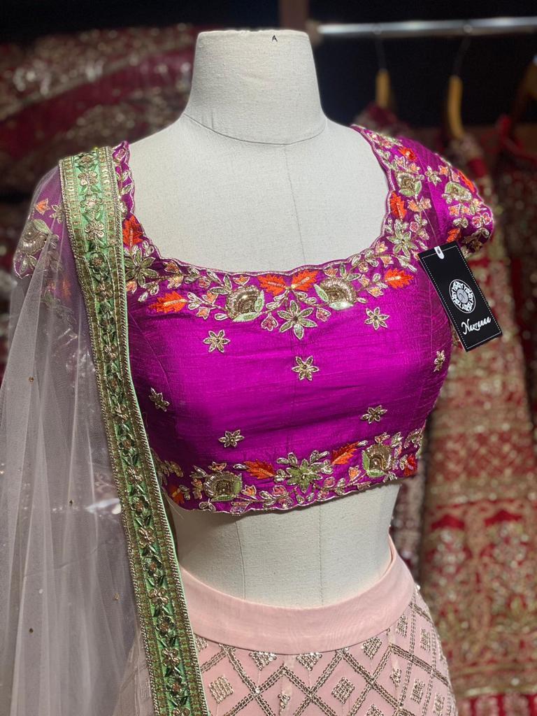 Cherry Blossom Pink Party Wear Lehenga PWL-048