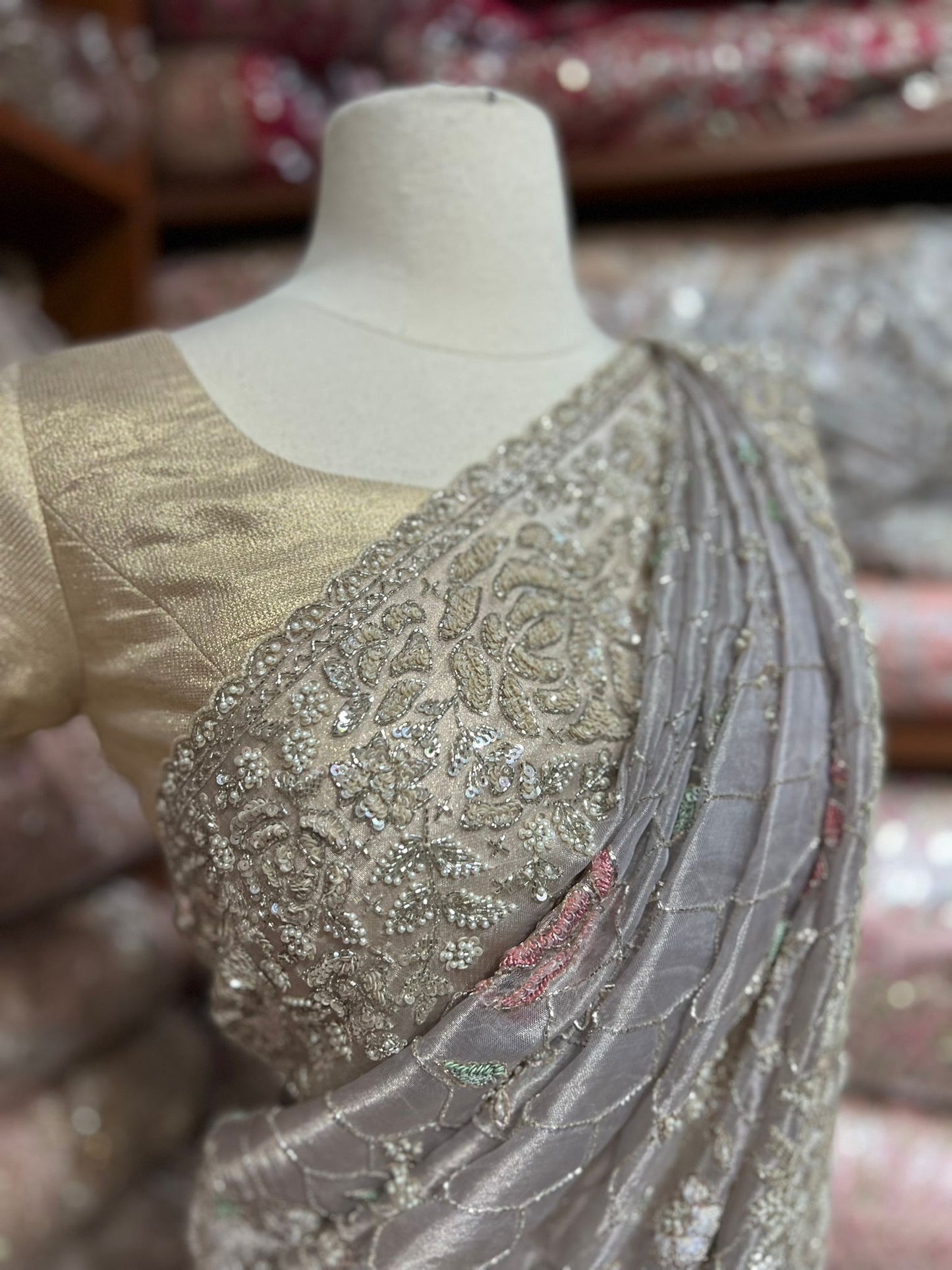 Silver grey Saree PWS-190