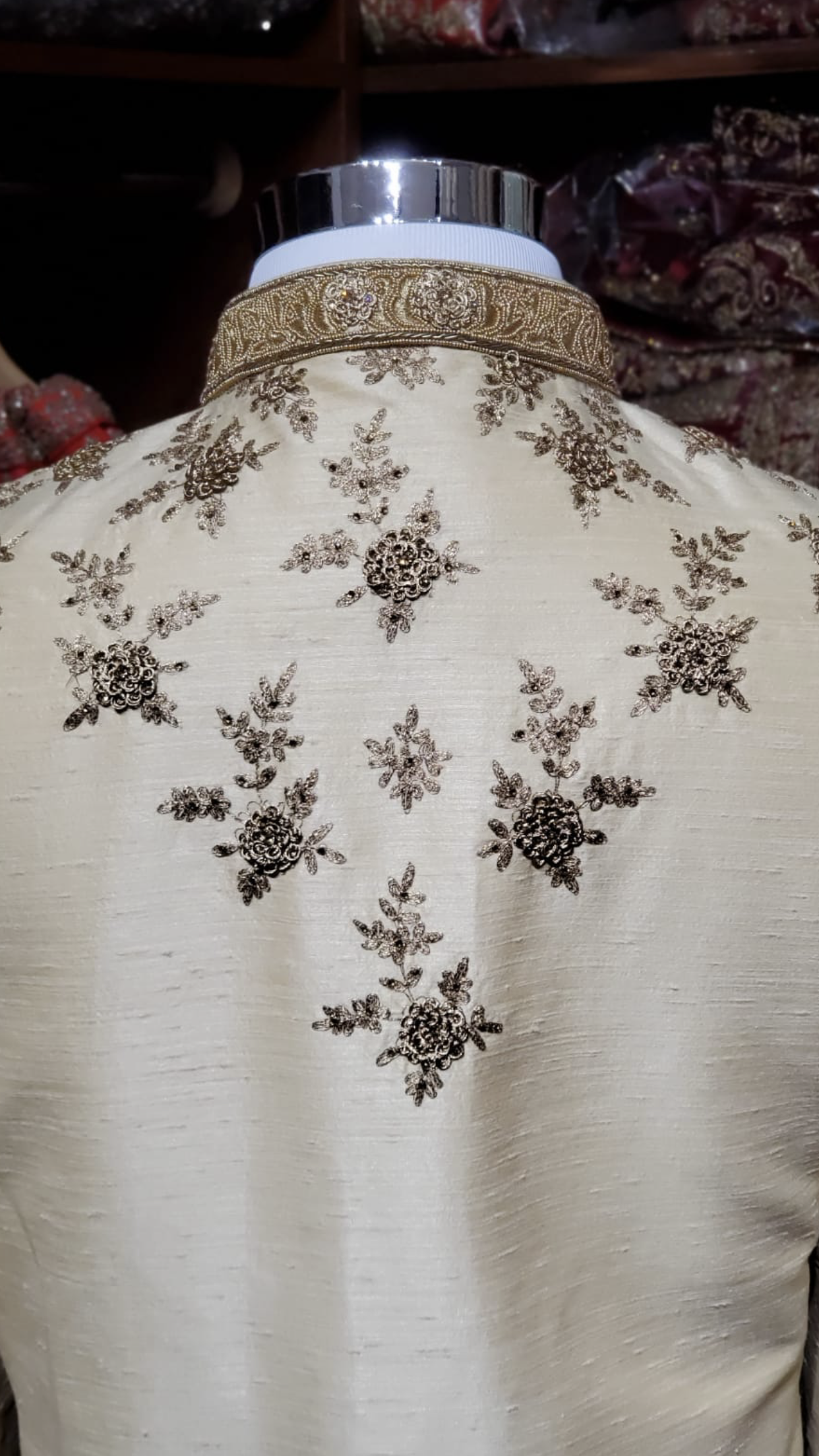 Gold Floral Embroidery Sherwani