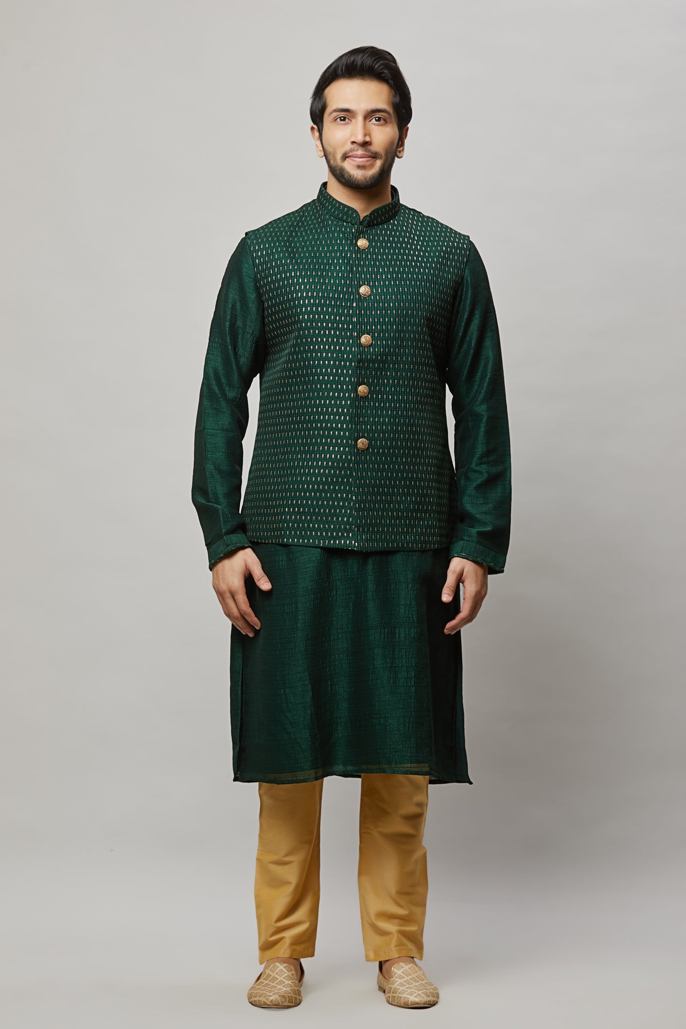 Mens Kurta Vest Set KVD1