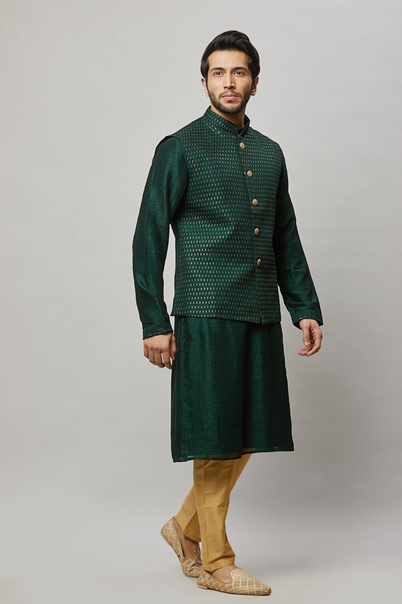 Mens Kurta Vest Set KVD1