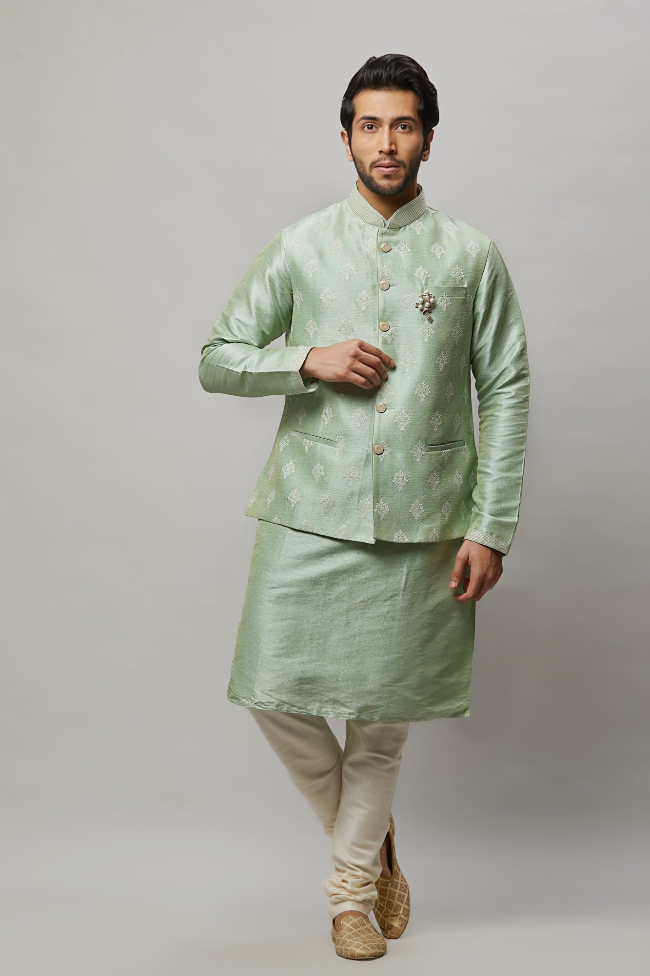 Mens Kurta Vest Set KVD9
