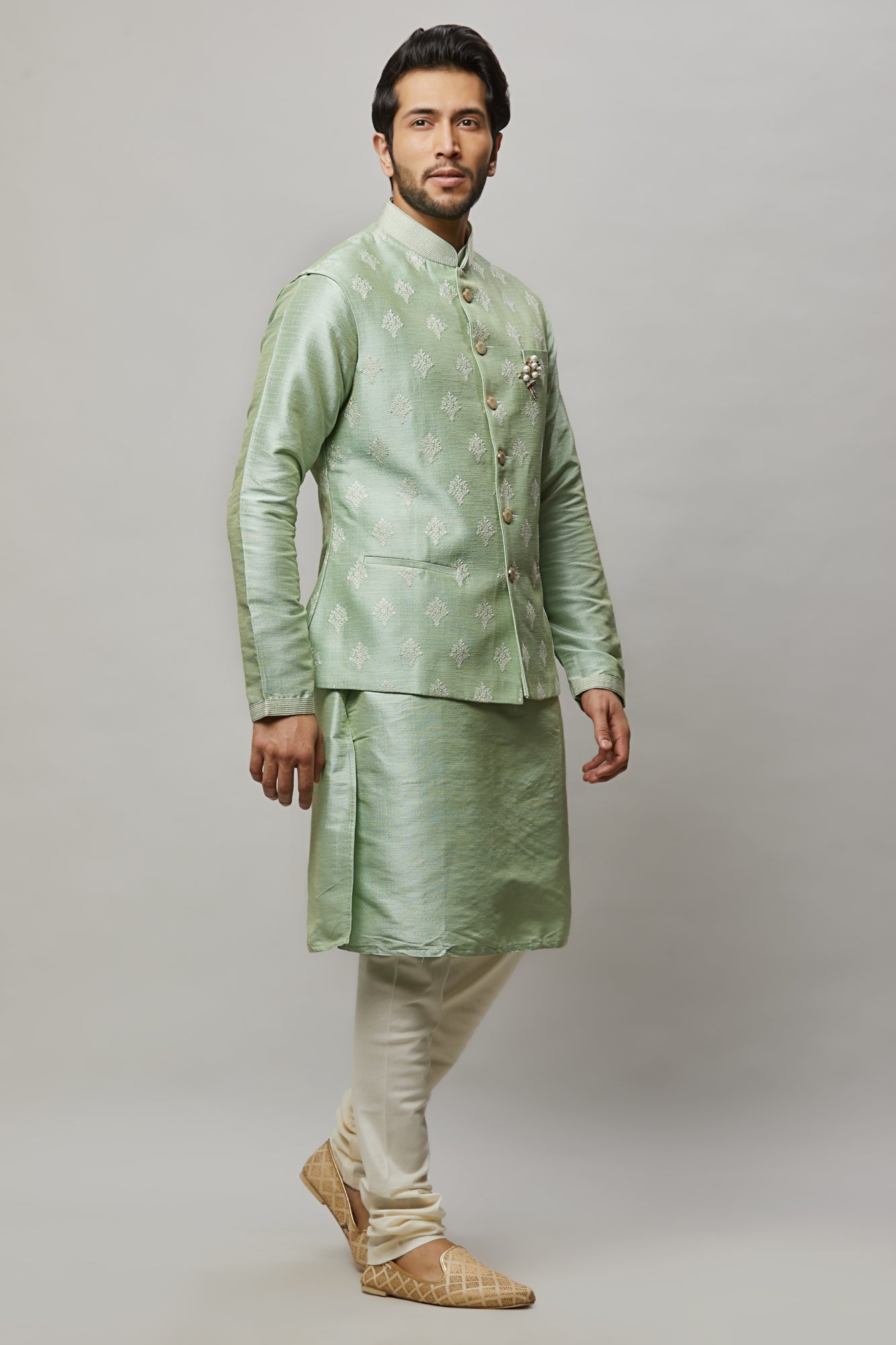 Mens Kurta Vest Set KVD9