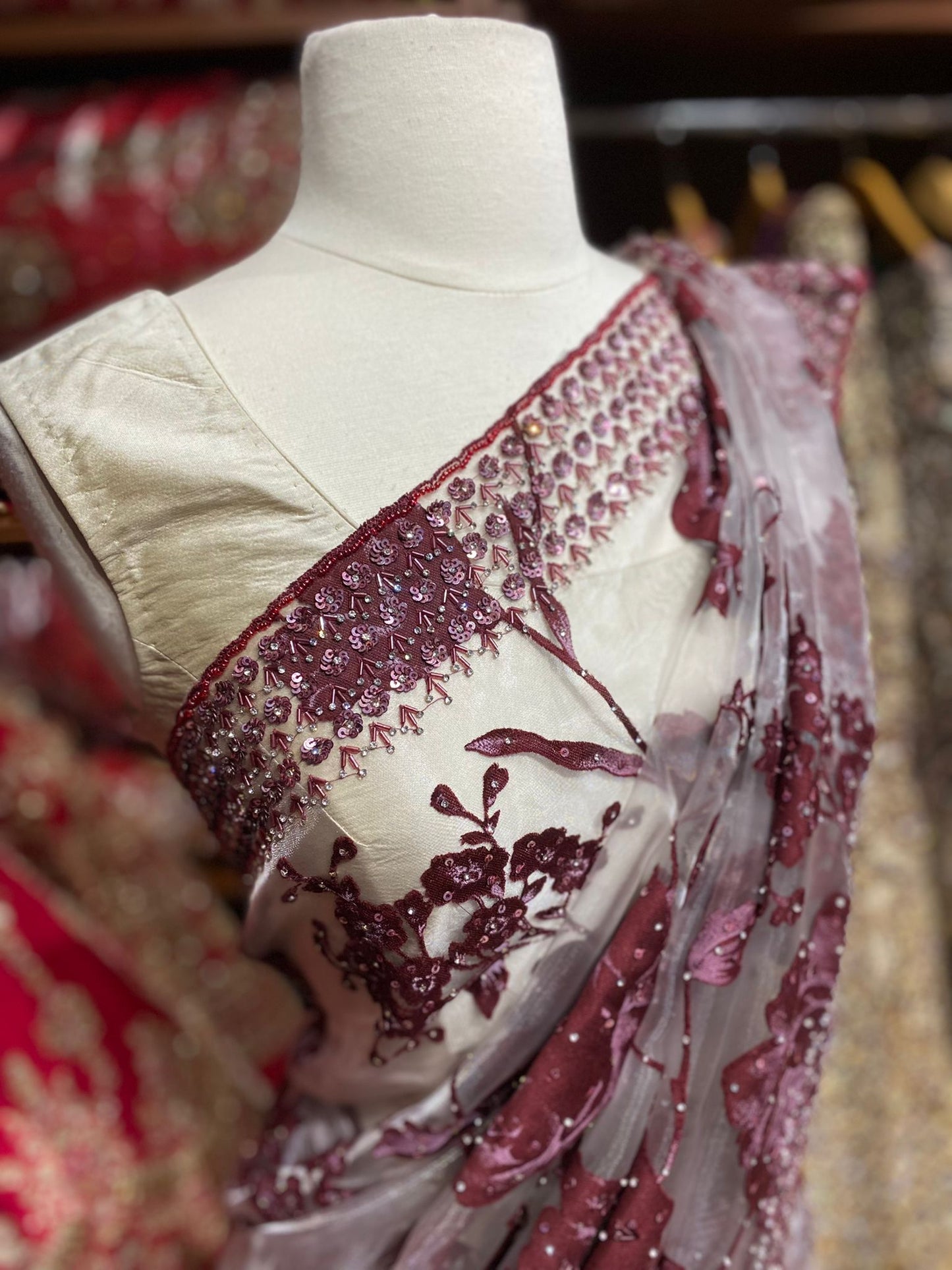 Vista White Saree PWS-153