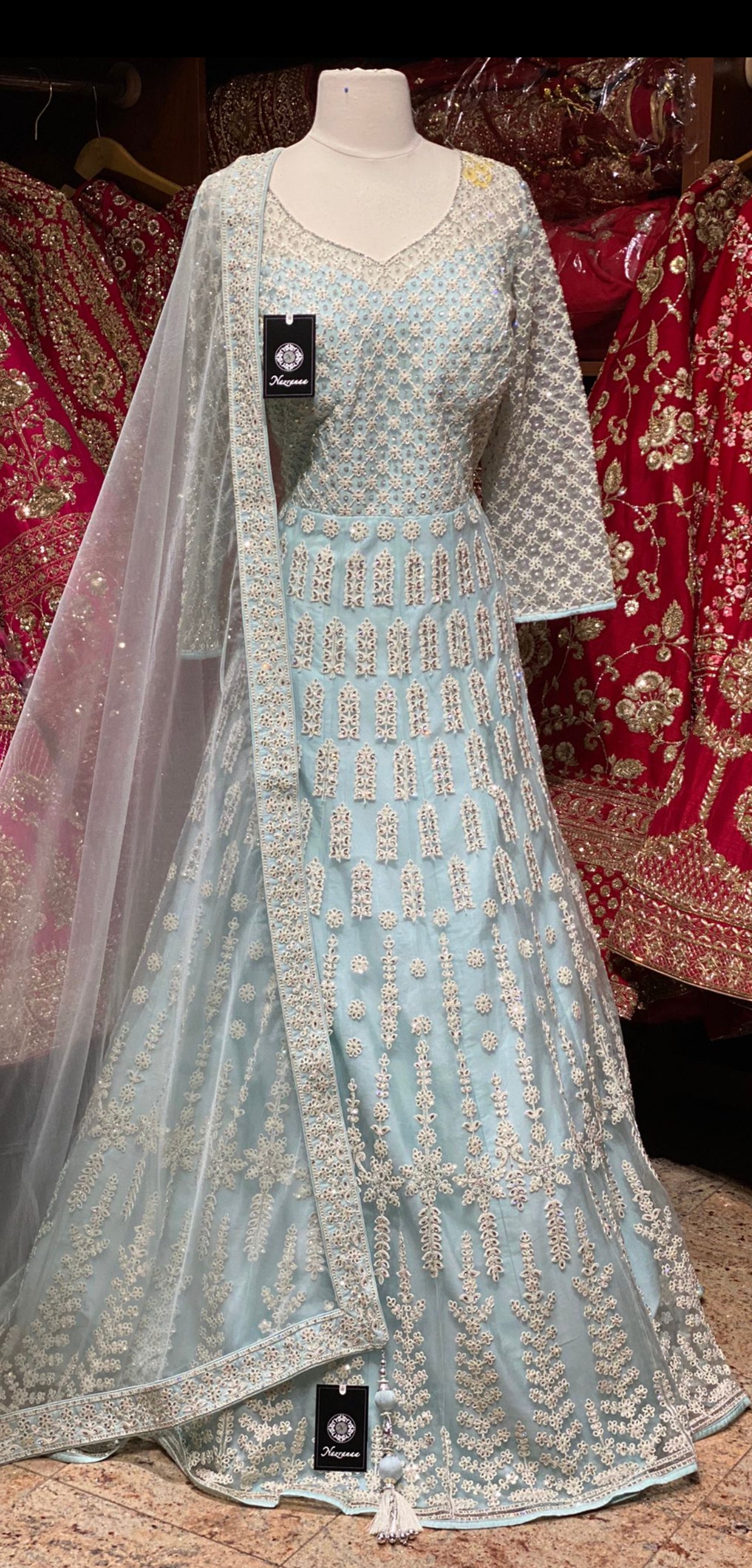 Light Blue Anarkali PWA-056 Nazranaa Light Blue Anarkali PWA-056 Nazranaa