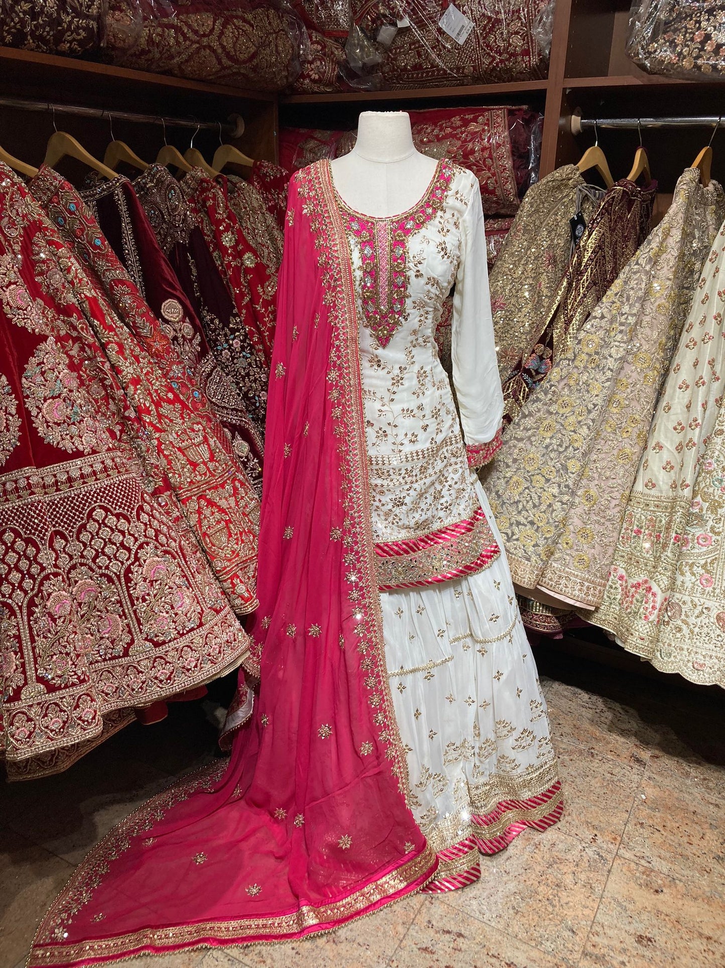 Pearl White Party Wear Suit Collection PWS-101