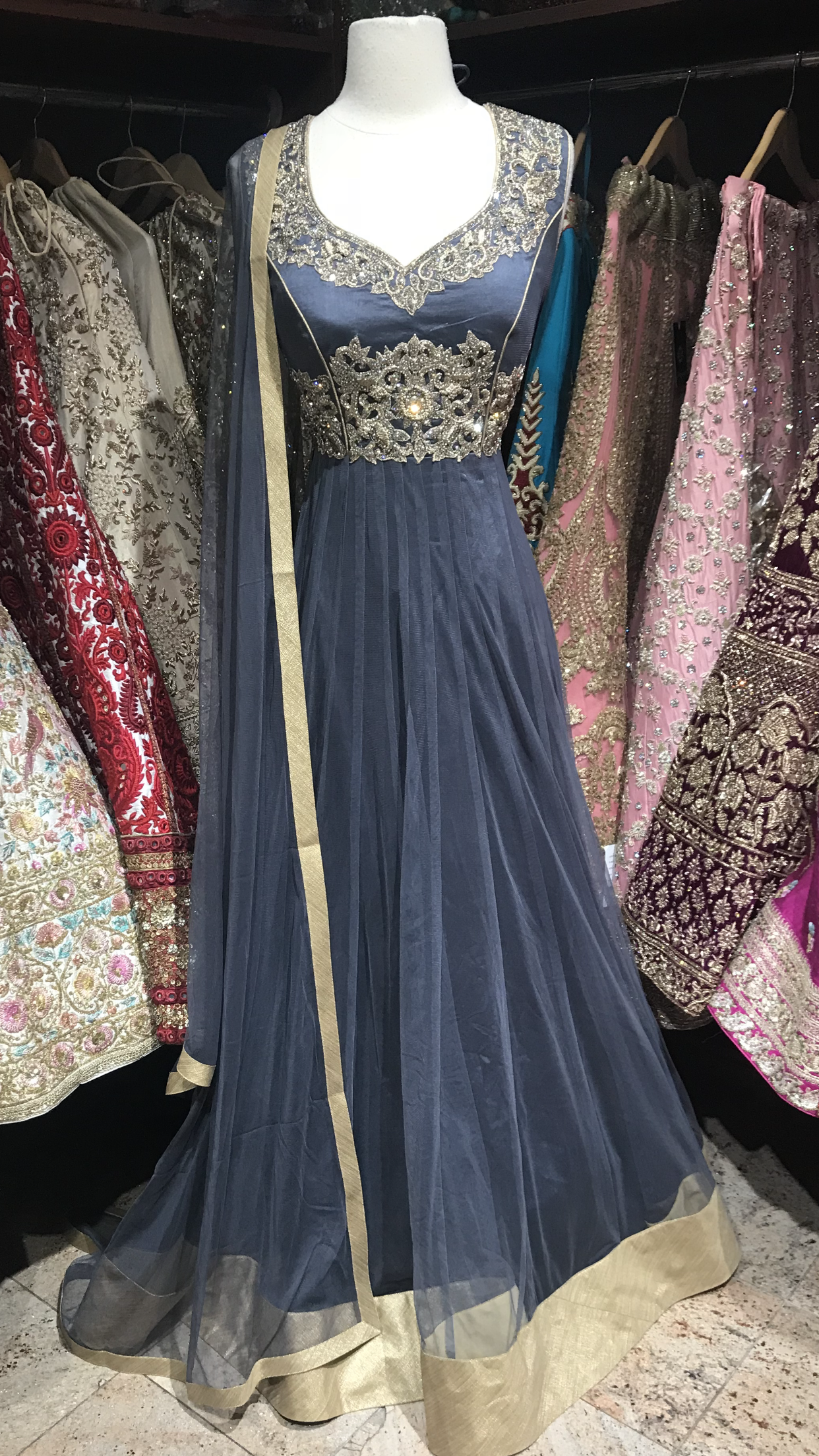 Grey Bridesmaids Anarkali