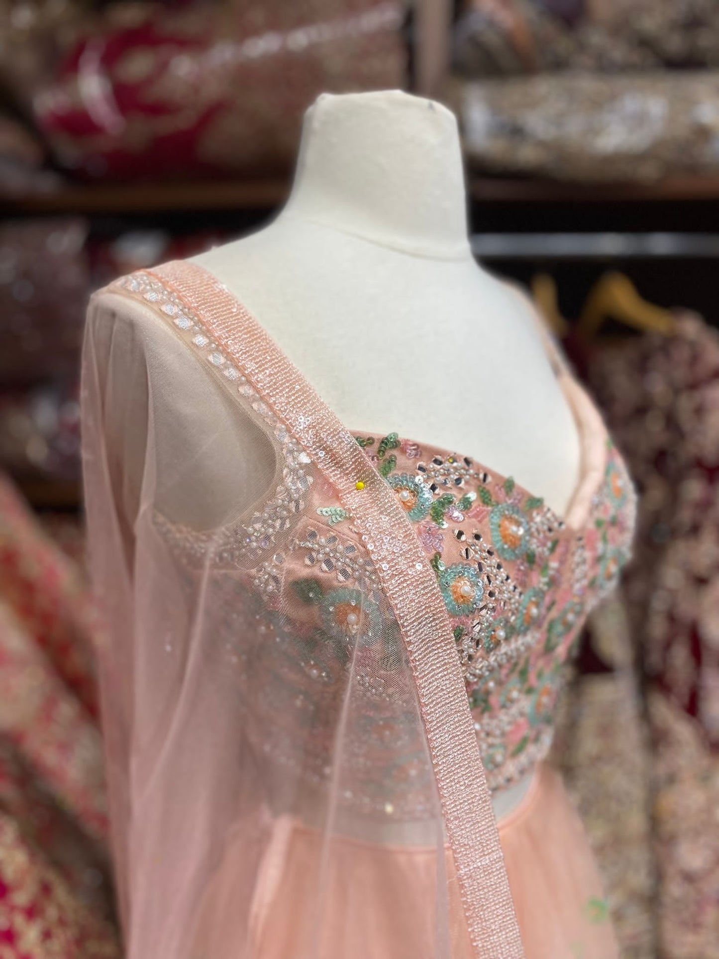 Salmon Peach New Era Party Wear Collection PWL-451