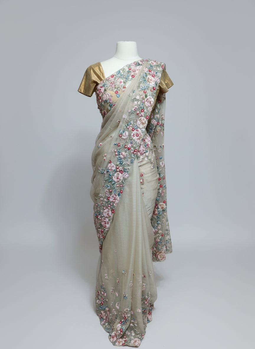 Platinum White Saree PWS-150