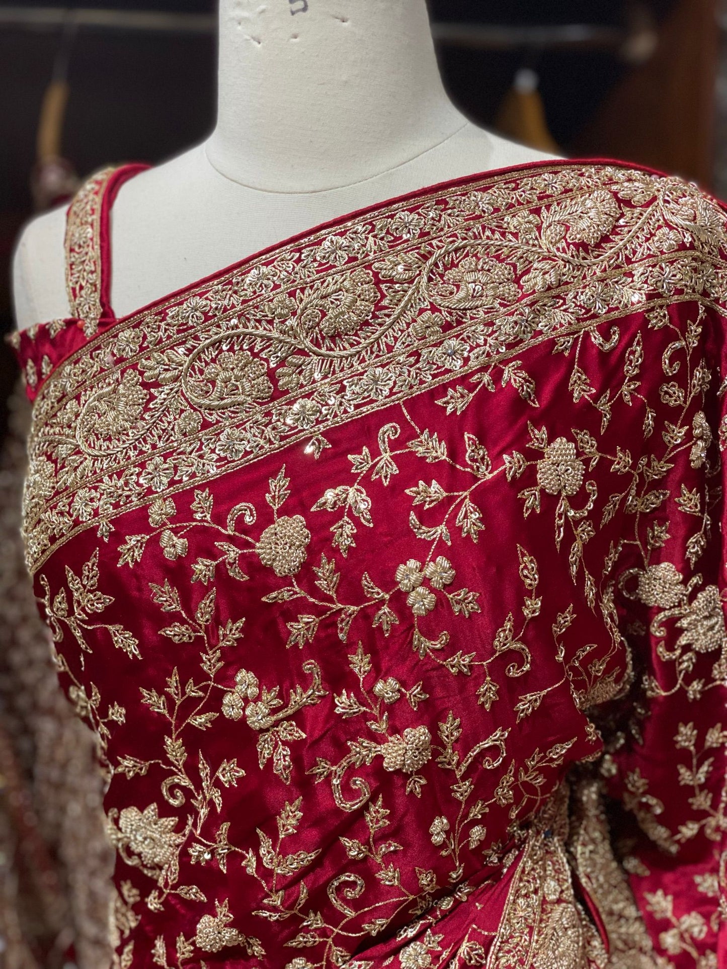 Ruby Red Saree PWS-175