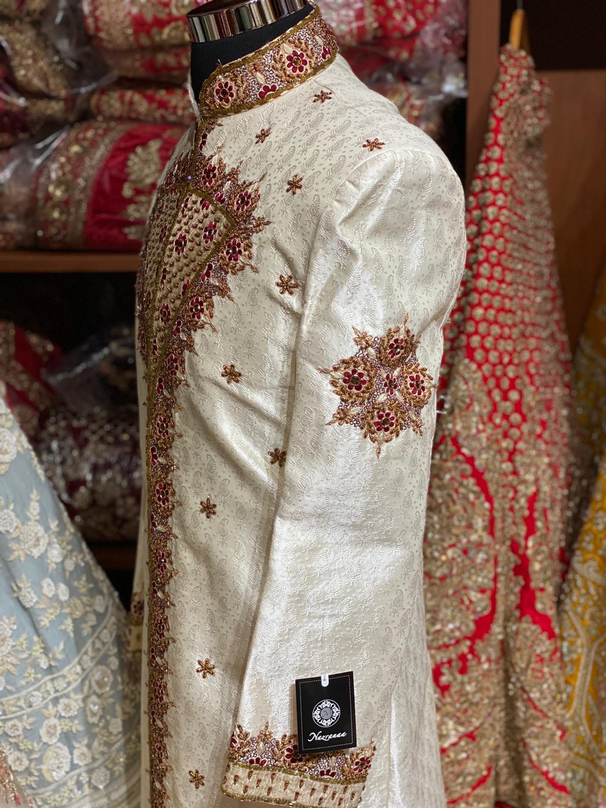 Ivory Red Size 38 Sherwani