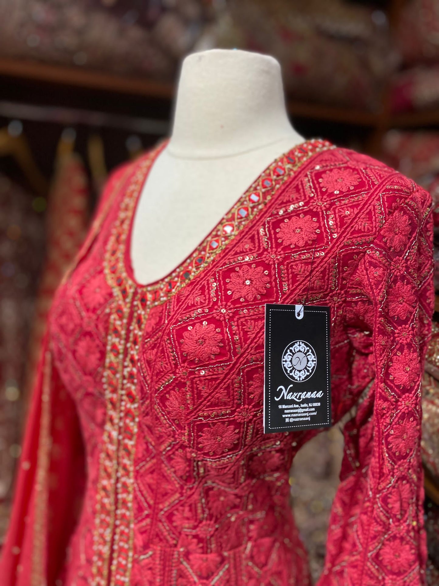 Ruby Red Anarkali PWA-106