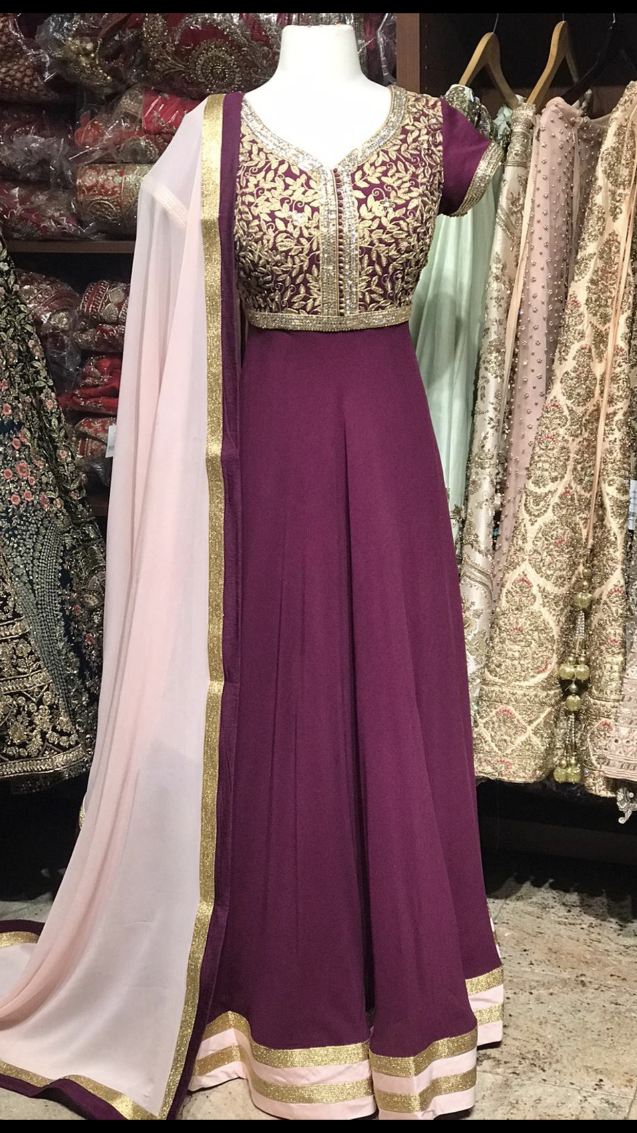 Purple Georgette Bridesmaids Anarkali
