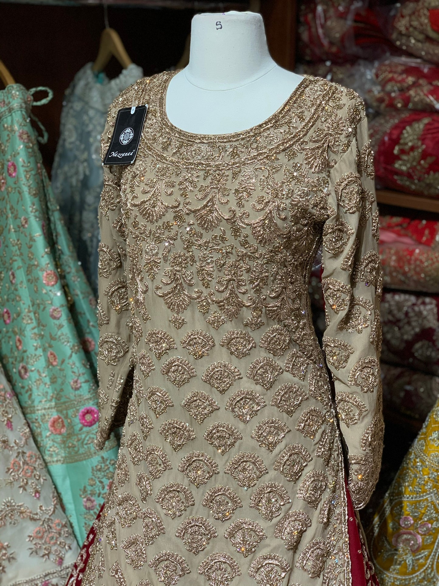 Gold Maroon Size 40 Bridal Lacha