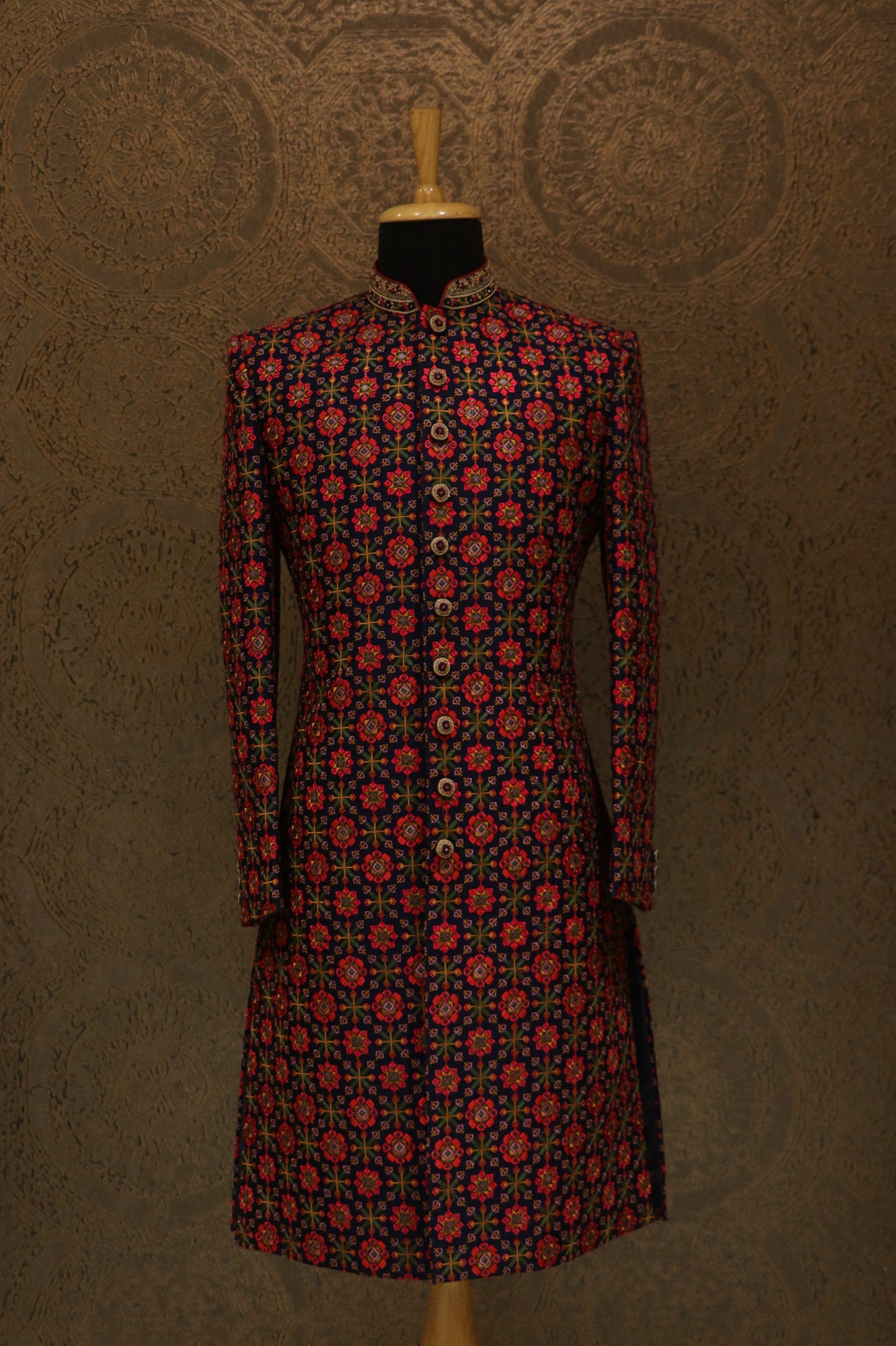 Blue Multi - Color Sangeet Sherwani N159