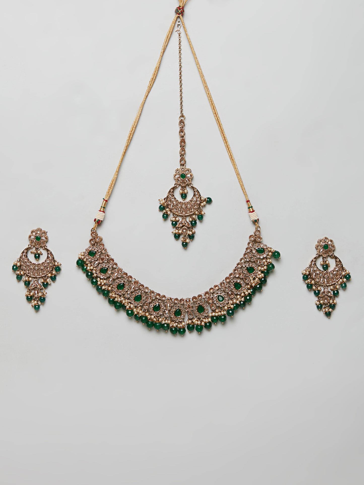 Kundan Necklace Set W/Earrings & Mang Tikka NSD5