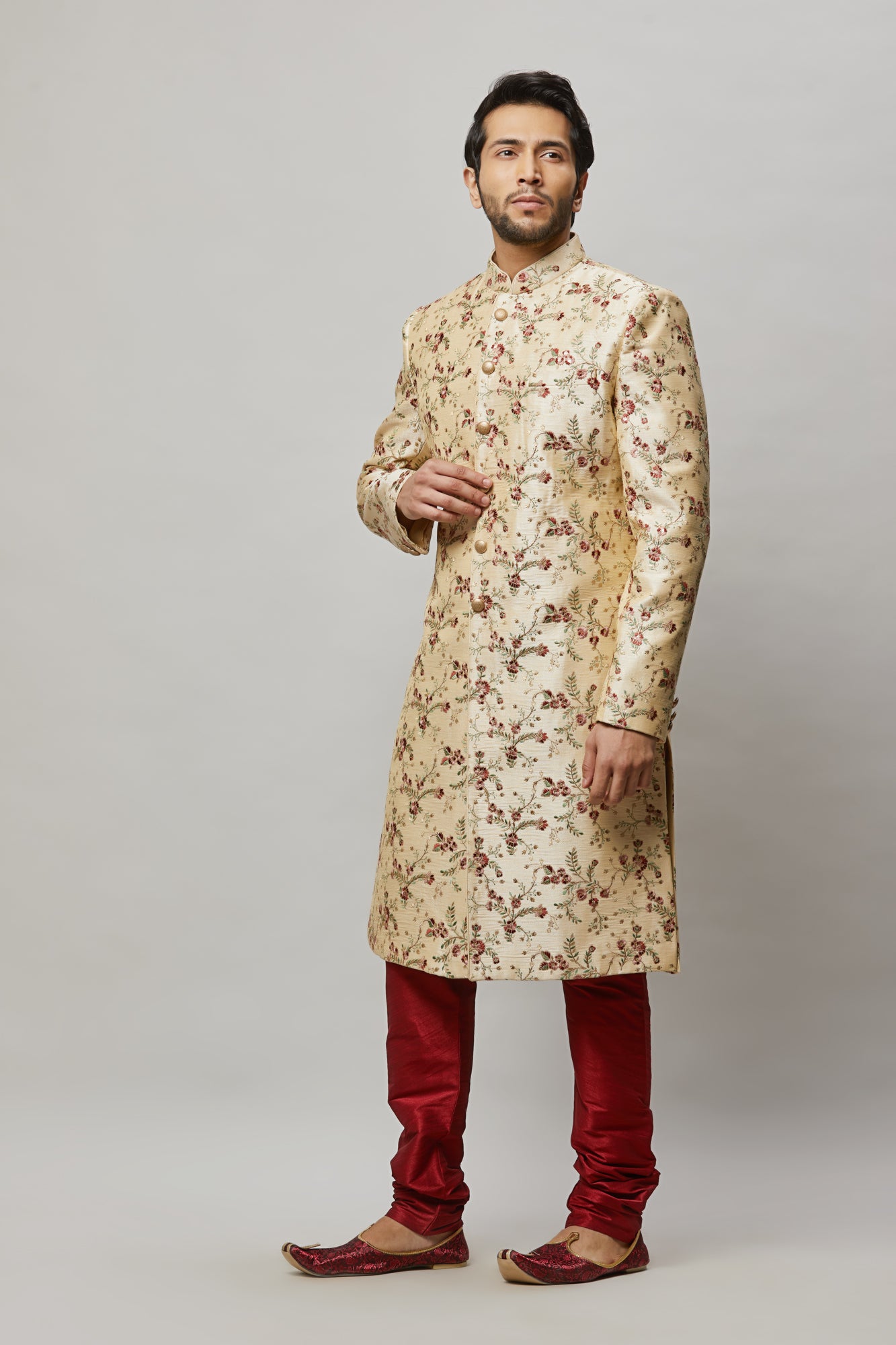 Mens Floral Sherwani SWD4