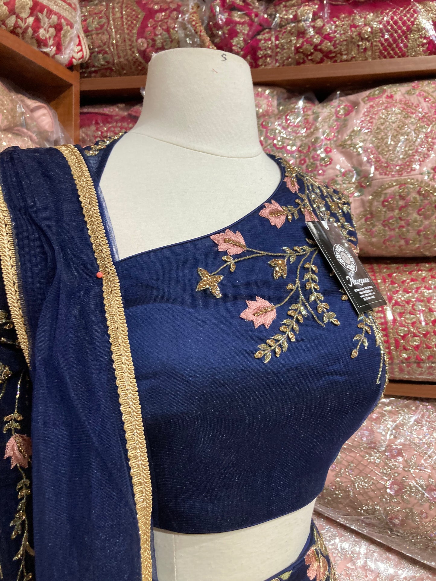 Navy Blue New Era Party Wear Collection PWL-692