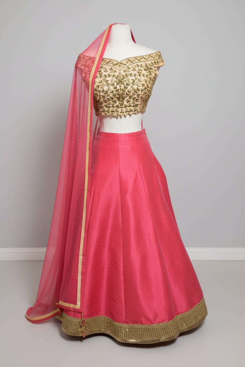 Peach Coral Bridesmaid's Lehenga
