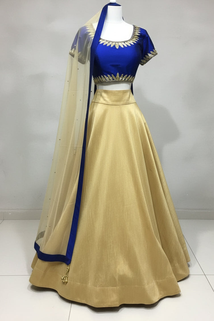 Royal Blue and Gold Bridesmaid's Lehenga
