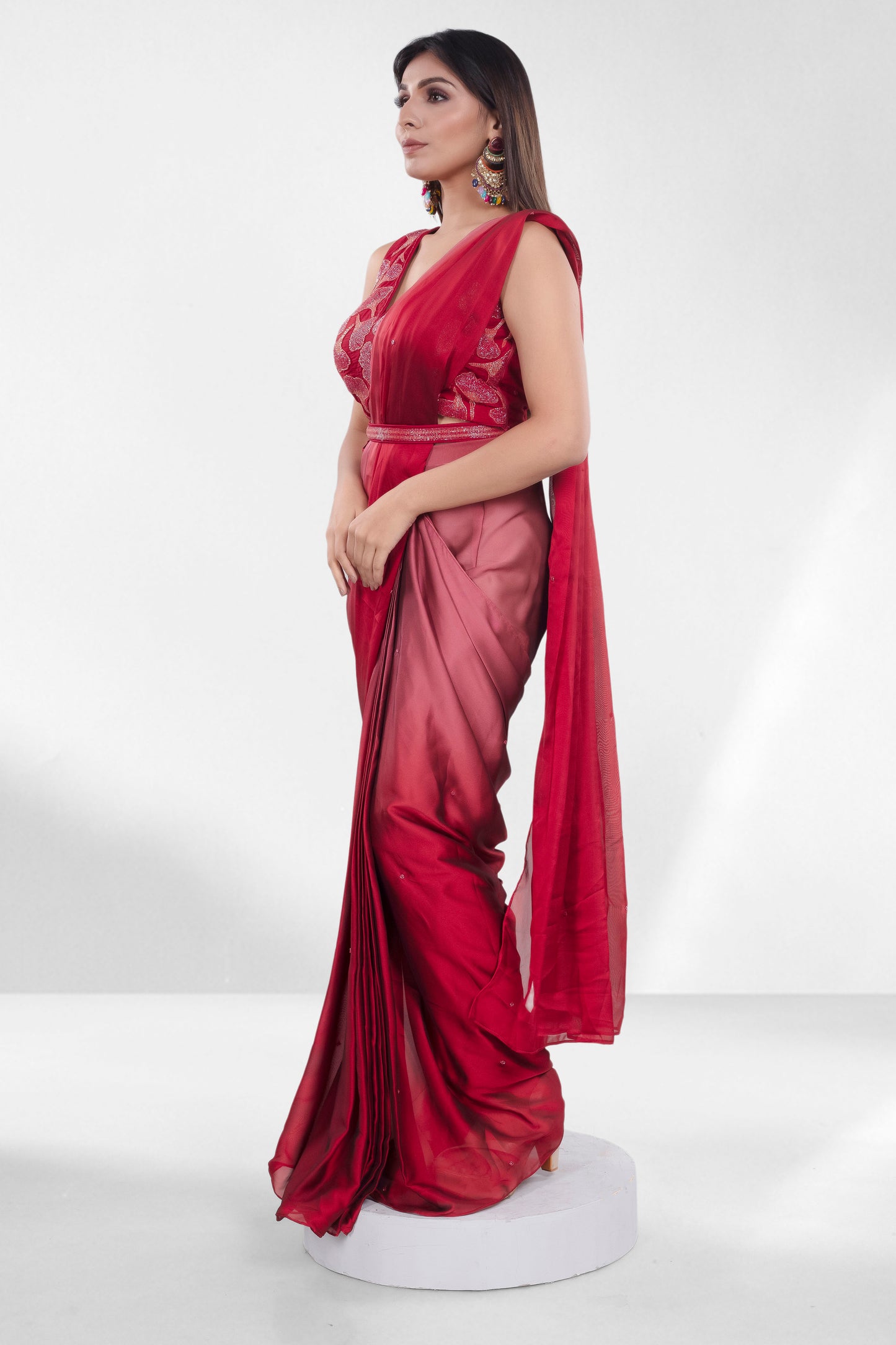 Pre-Stitched Saree W/ Readymade Blouse - D088