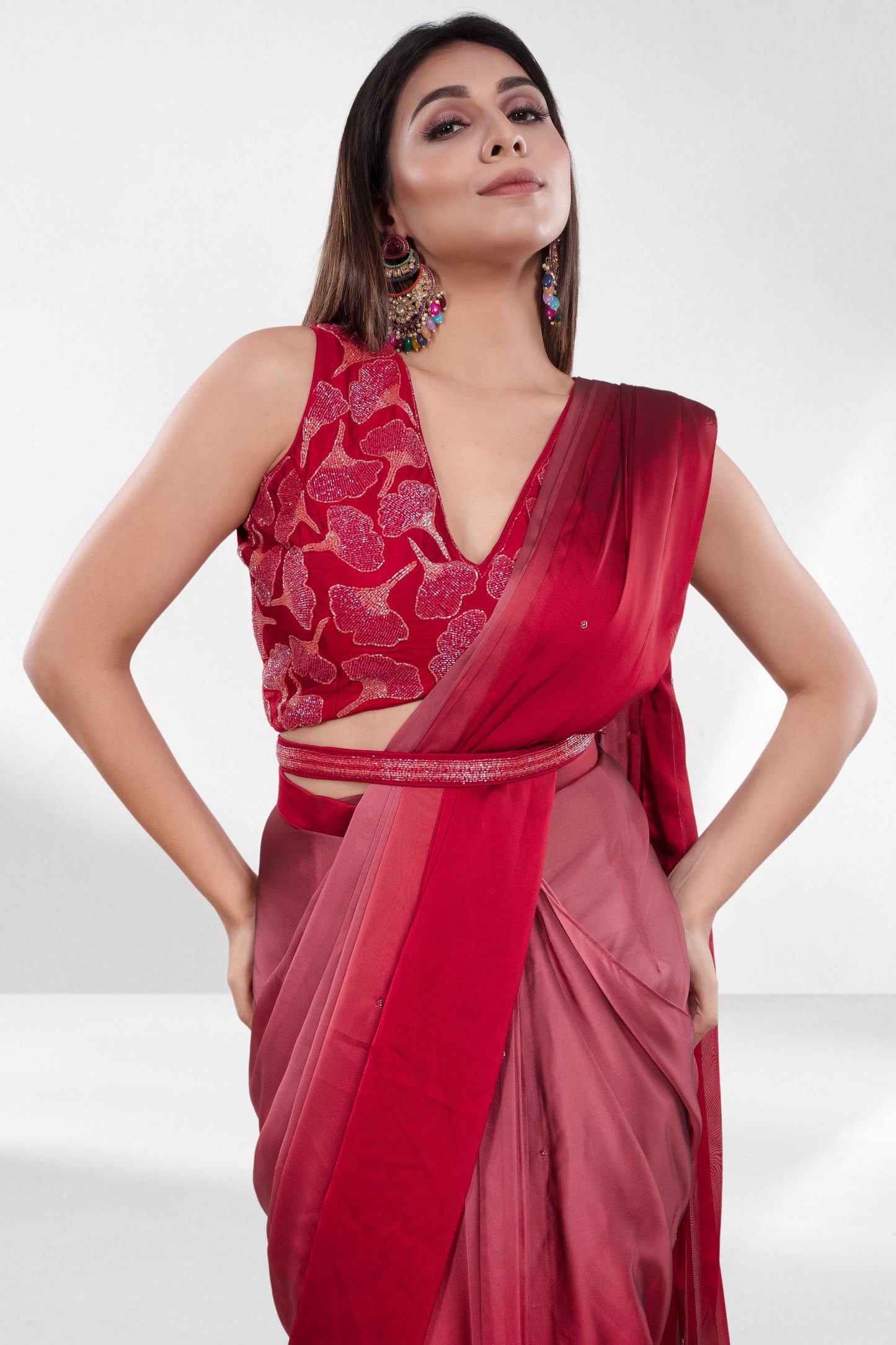 Pre-Stitched Saree W/ Readymade Blouse - D088