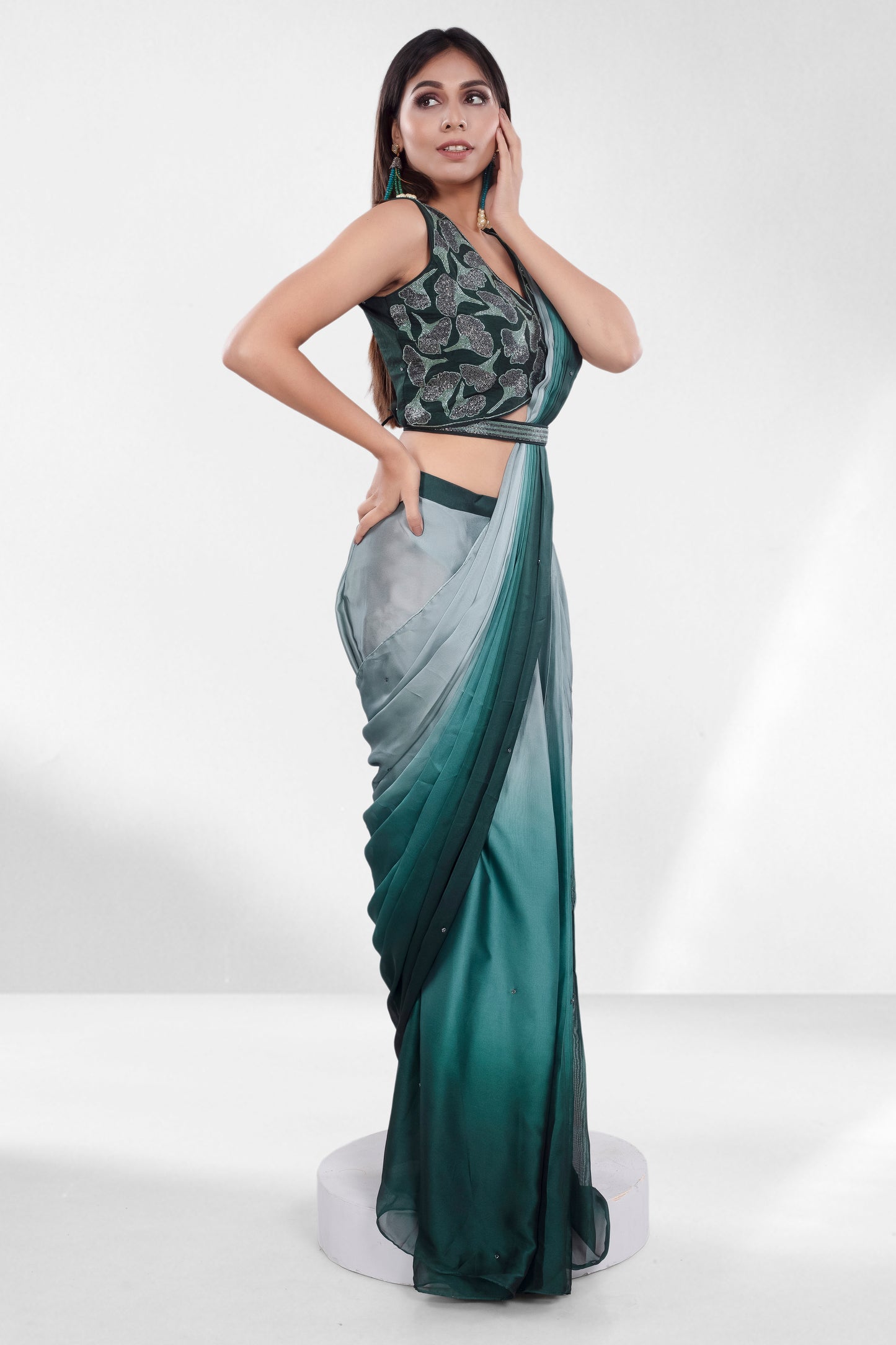 Pre-Stitched Saree W/ Readymade Blouse - D089