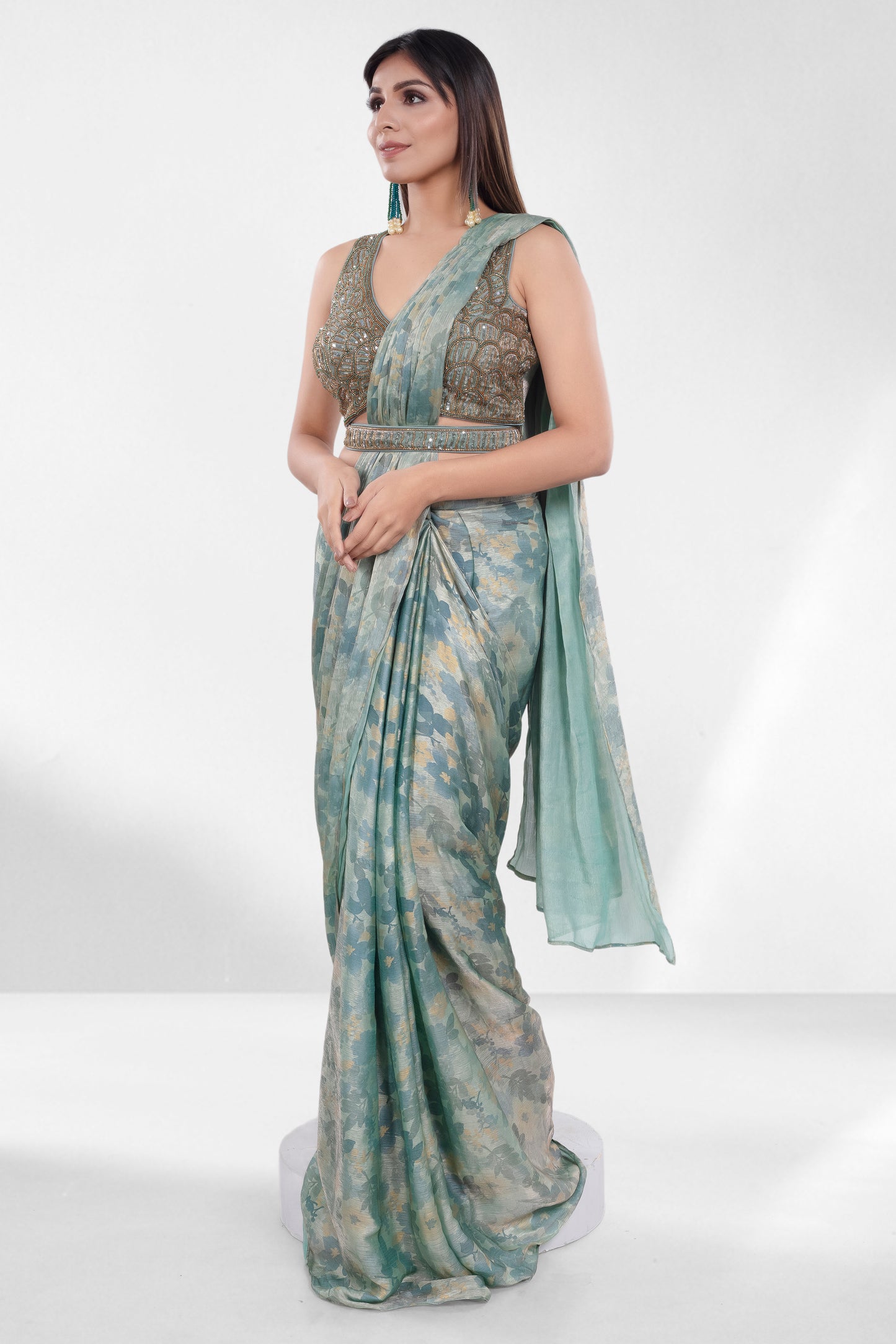 Pre-Stitched Saree W/ Readymade Blouse - D101