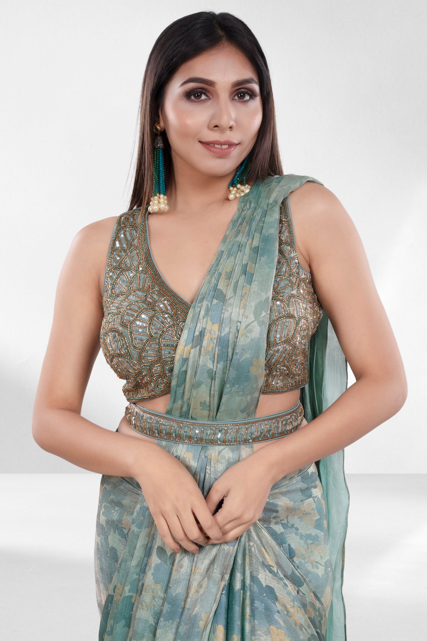 Pre-Stitched Saree W/ Readymade Blouse - D101